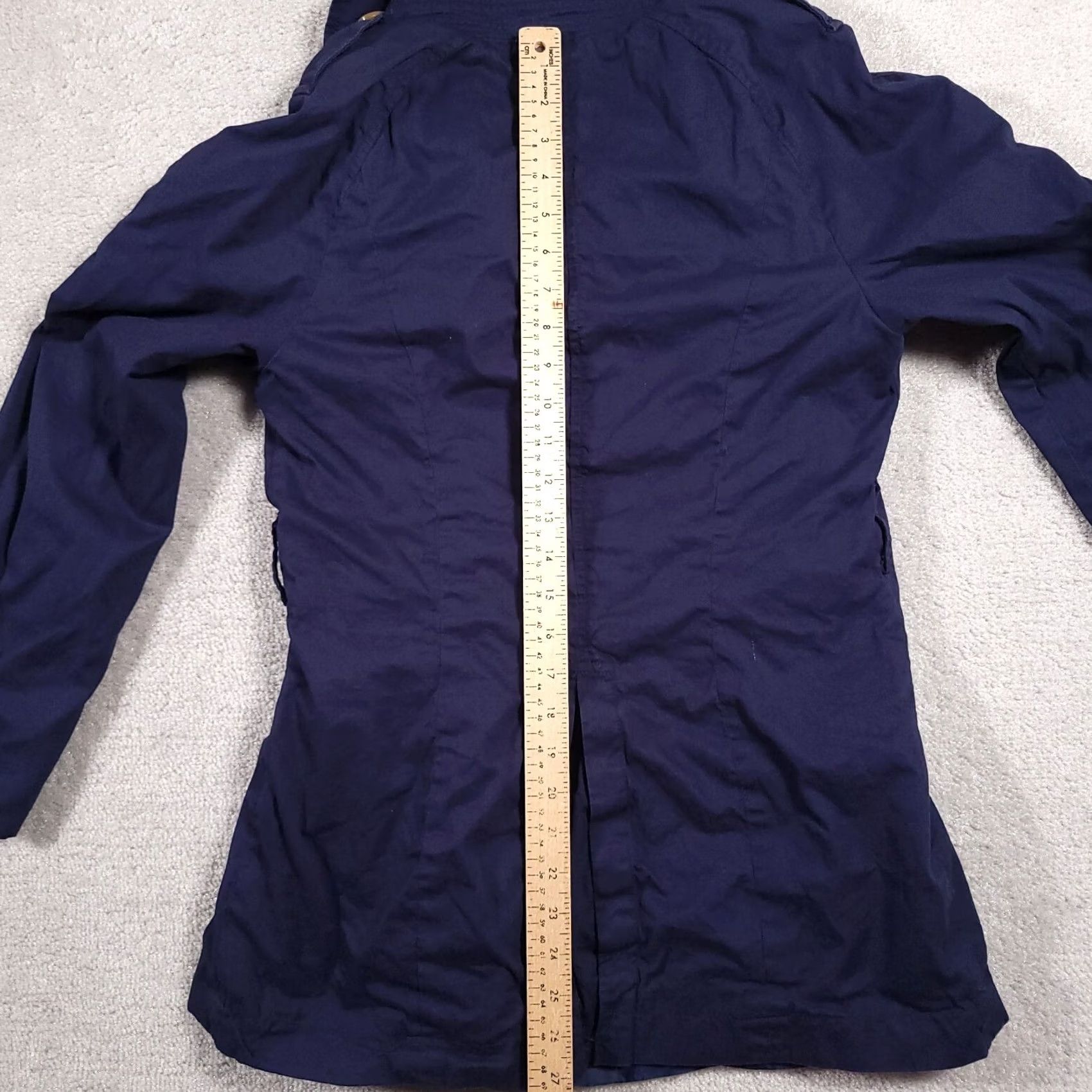 Vintage St John's Bay Blue Jacket Trench Coat Women's Small Button Front Lined Size S / US 4 / IT 40 - 7 Thumbnail