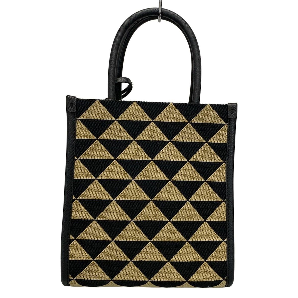 Prada PRADA Prada Symbol Embroidered Fabric Mini Bag Tote Bag Size ONE SIZE - 3 Thumbnail