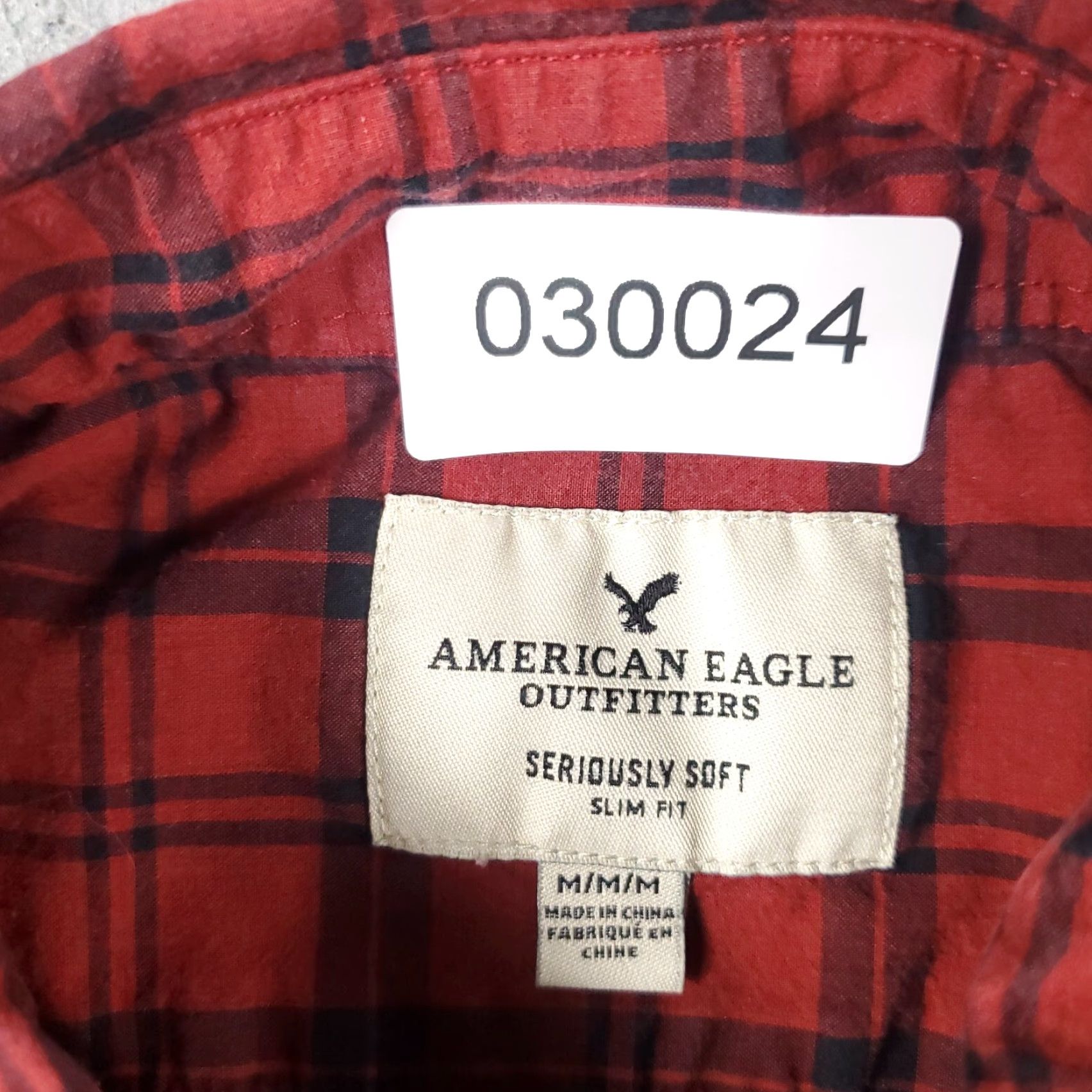American Eagle Outfitters American Eagle Shirt Mens Medium Plaid Button Up Long Sleeve Red Blue Size US M / EU 48-50 / 2 - 6 Thumbnail