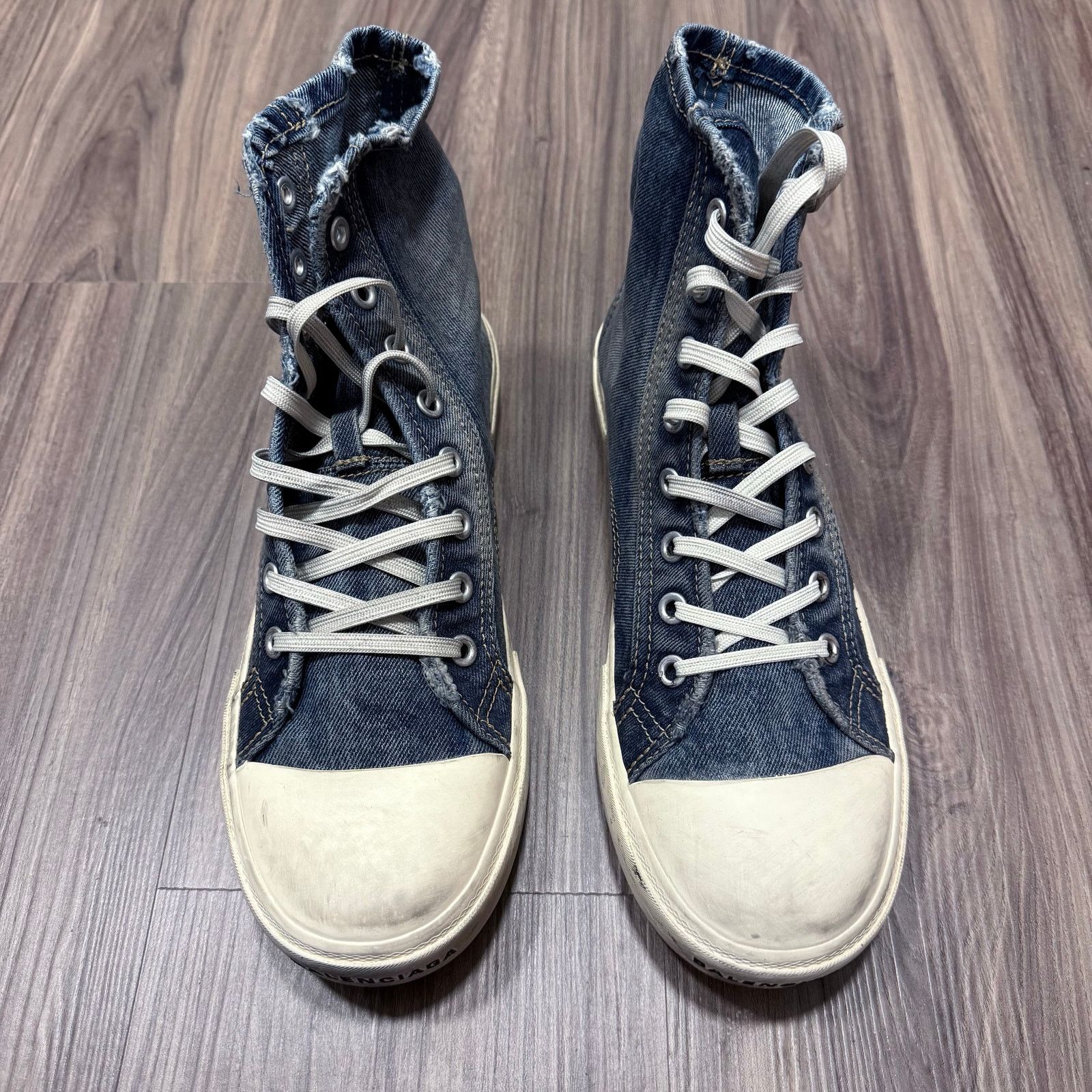 Balenciaga NWB Balenciaga Paris mid 90's Denim High Top Sneaker | EU44 Size US 11 / EU 44 - 1 Thumbnail