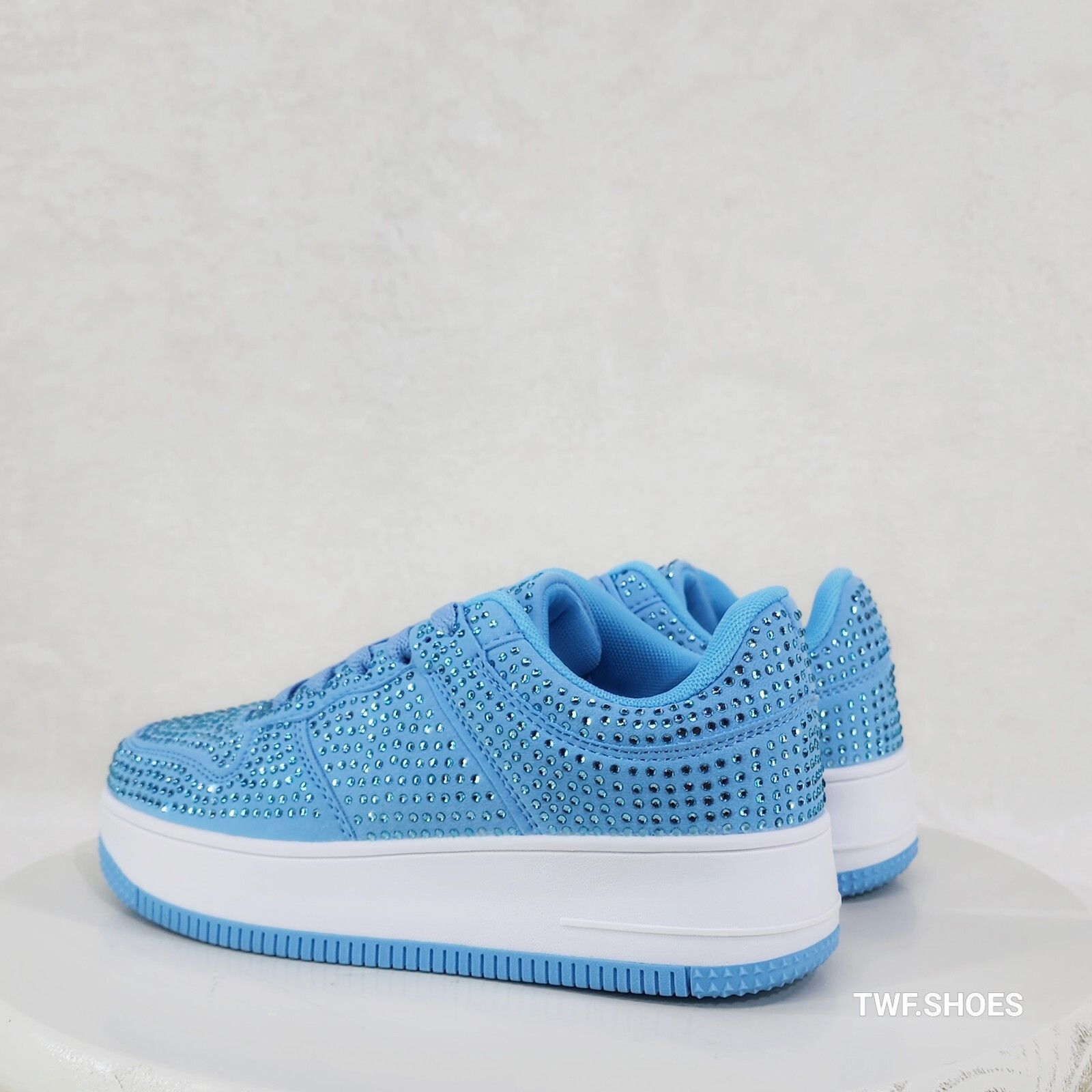 Other Eden Light baby Sky Blue Rhinestone Platform Sneakers Tennis Size US 8 / IT 38 - 3 Thumbnail