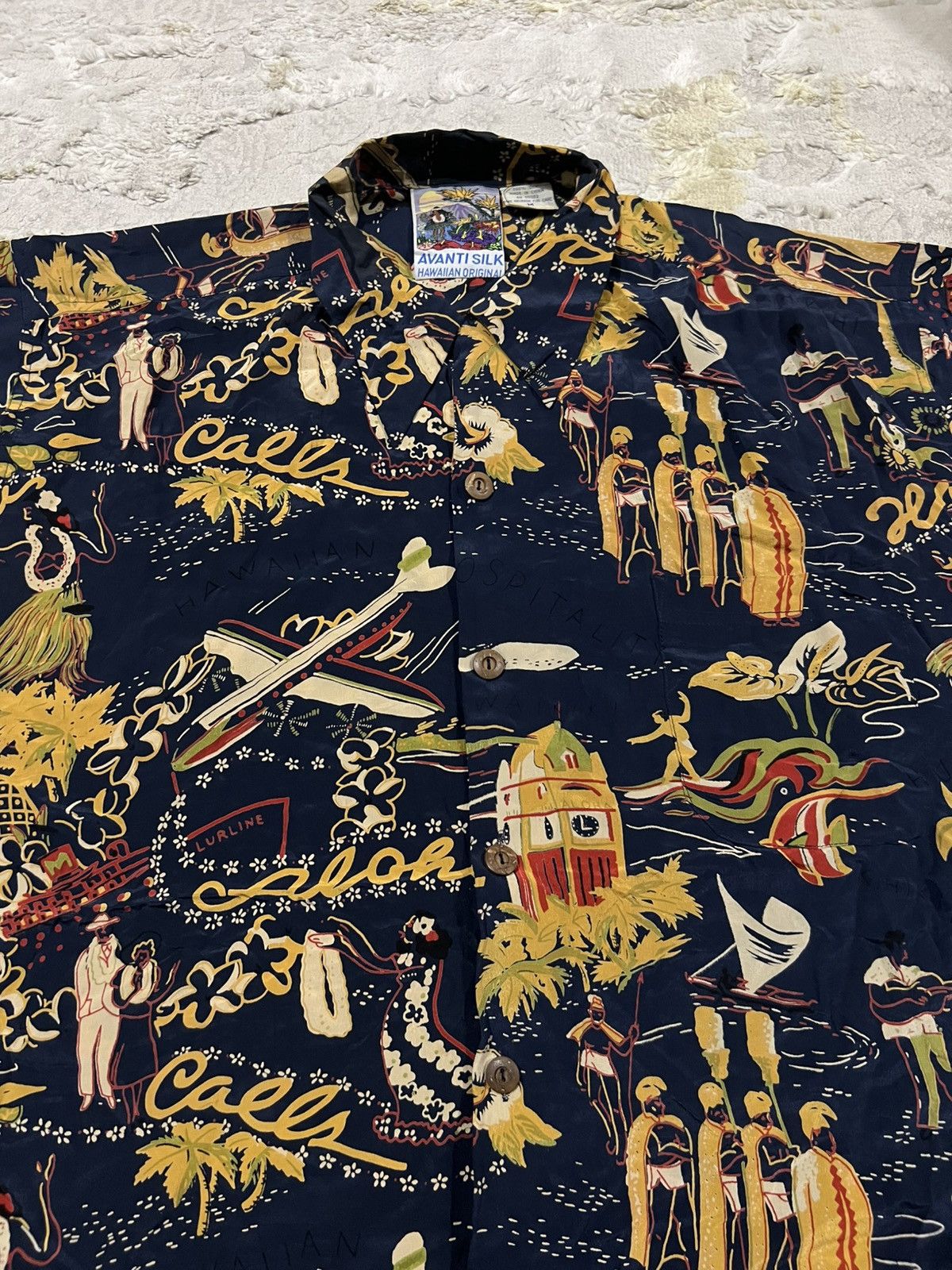 Vintage Vintage "Hawaii Calls" 1950s Avanti Silk Hawaiian Shirt Size US L / EU 52-54 / 3 - 2 Thumbnail