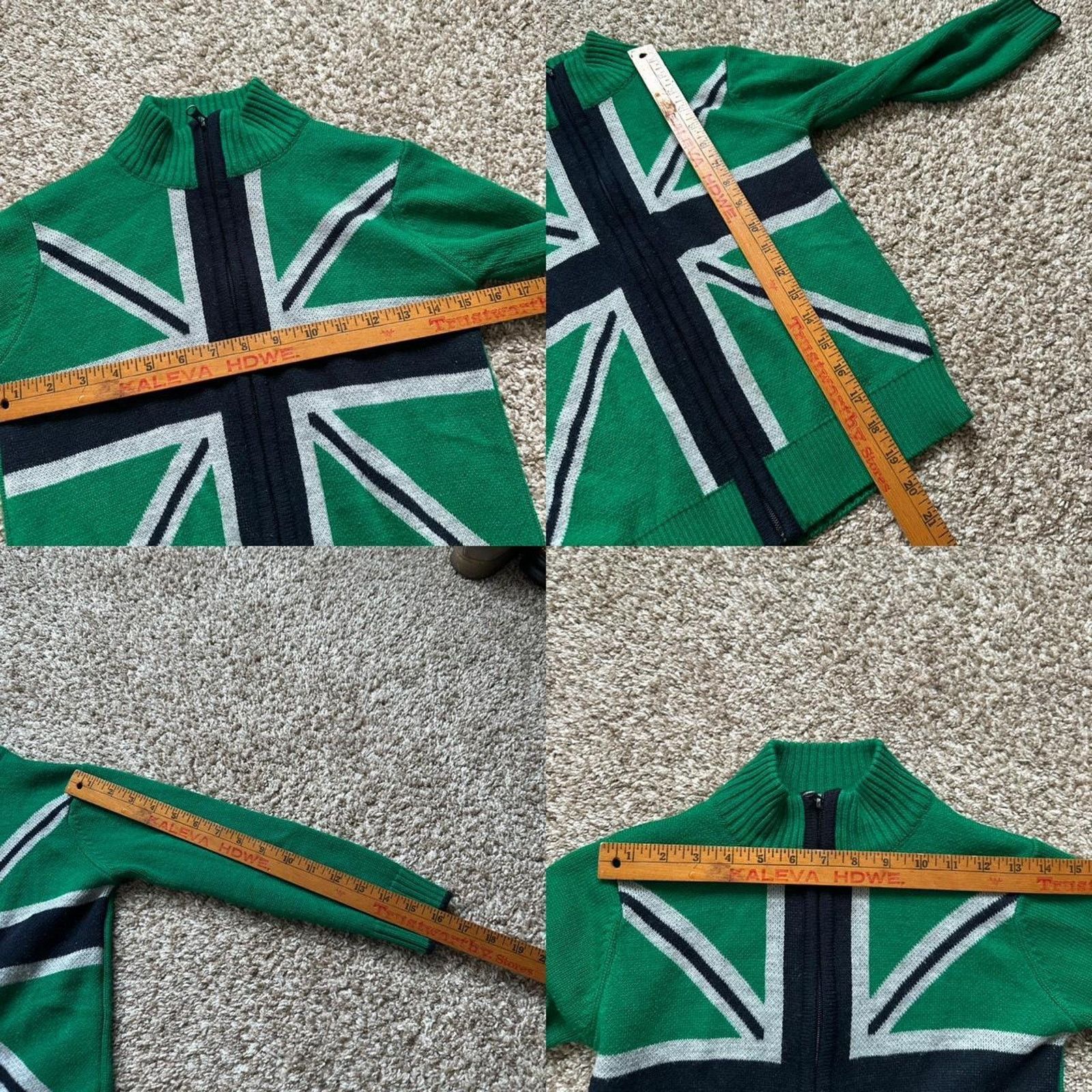 Vintage Vintage Y2K UK Union Jack Flag Sweater Youth Zip Up Size XXS / US 00 / IT 34 - 8 Thumbnail