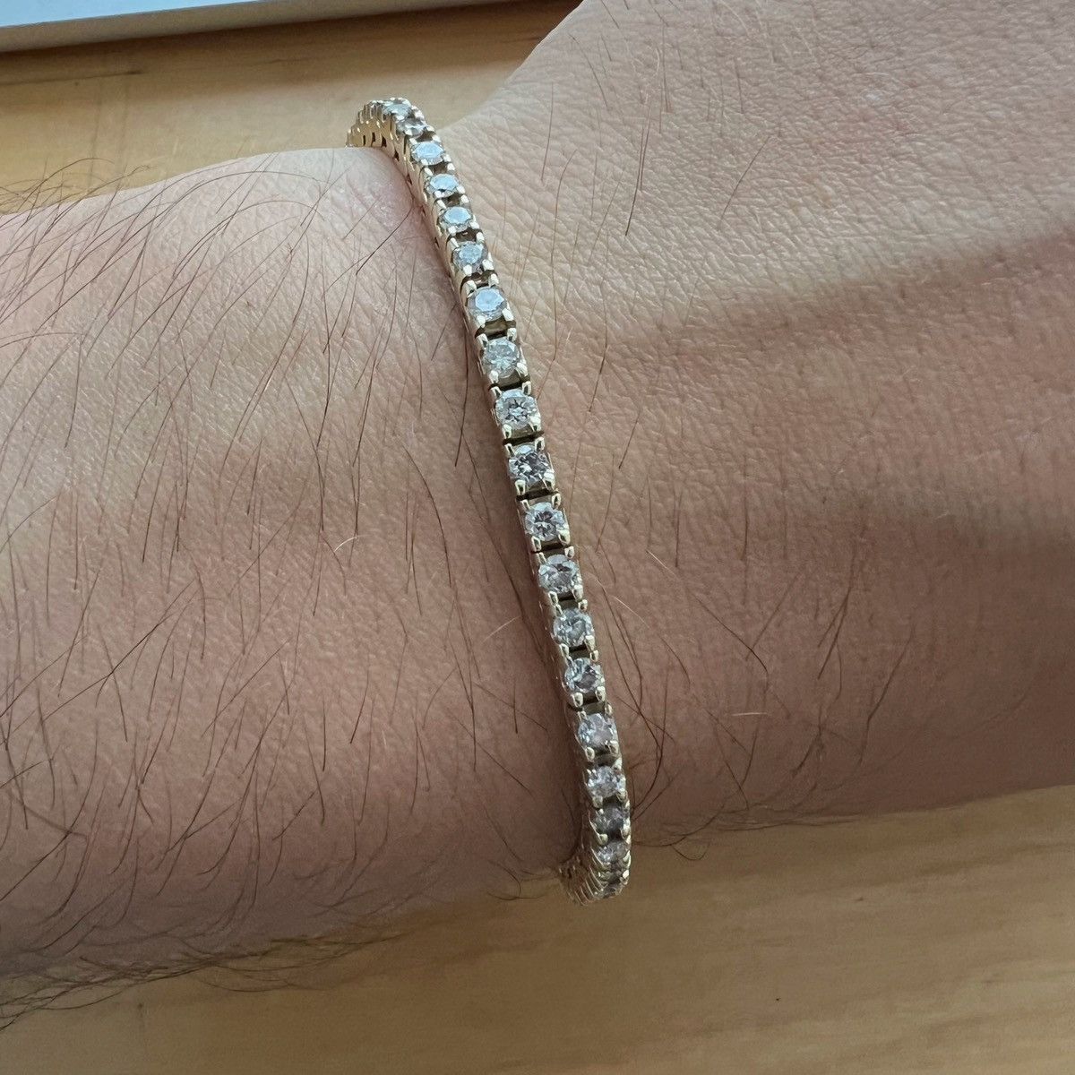 Other 14ct Yellow Gold 2.5ct Diamond Tennis Bracelet w Certificate Size ONE SIZE - 4 Thumbnail
