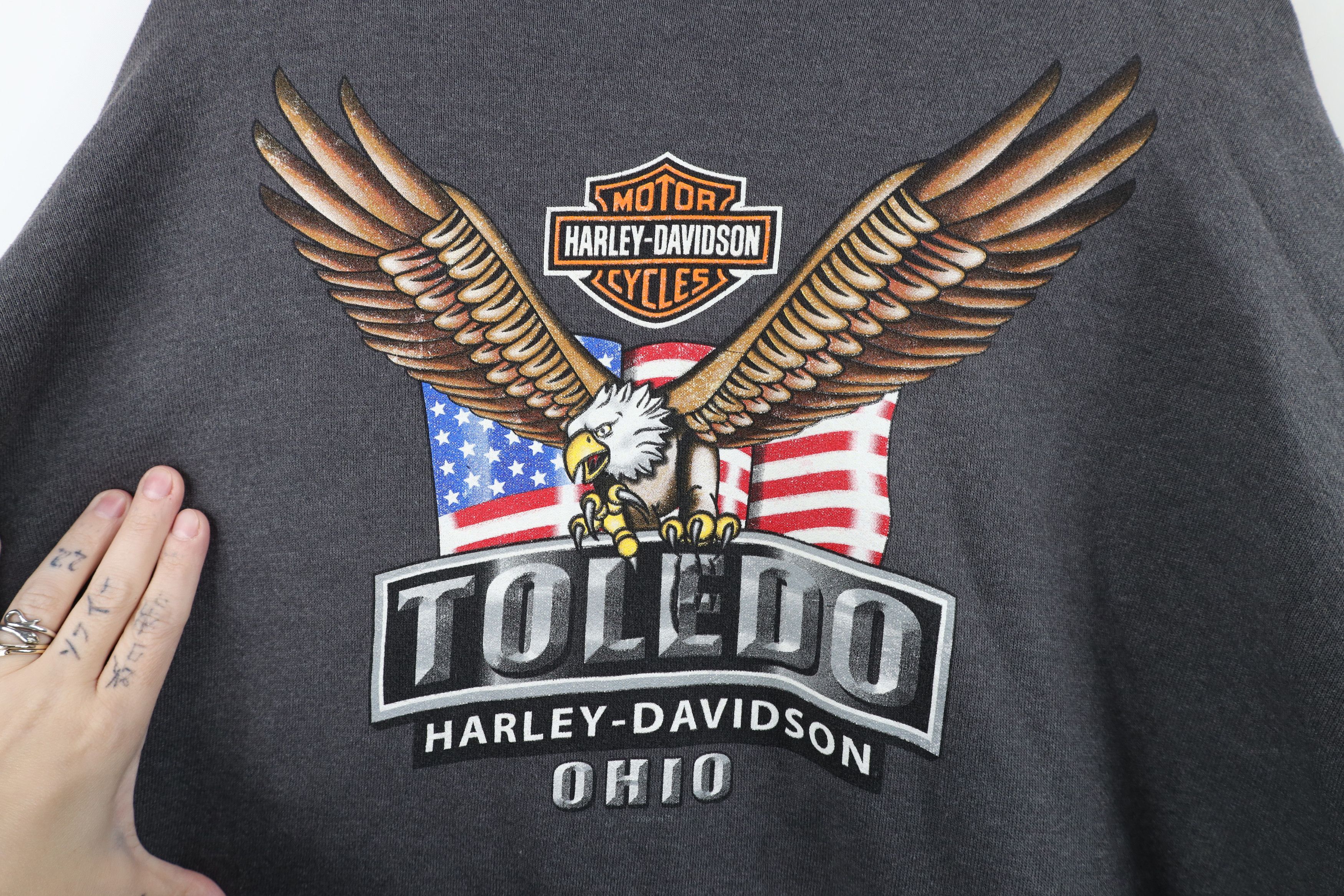 Harley Davidson Vintage Y2K Harley Davidson Fire Flames Crewneck Sweatshirt Size US XXL / EU 58 / 5 - 11 Thumbnail