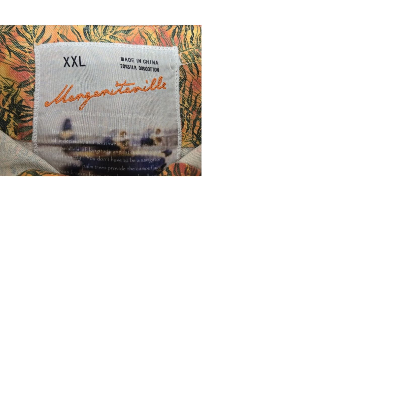 Vintage Margaritaville 2XL Hawaiian Lounge Shirt Floral Orange Silk Cotton Blend Shirt Blue Male 2XL Button-Up Short Sleeve Collared Vintage No Size US XXL / EU 58 / 5 - 9 Thumbnail