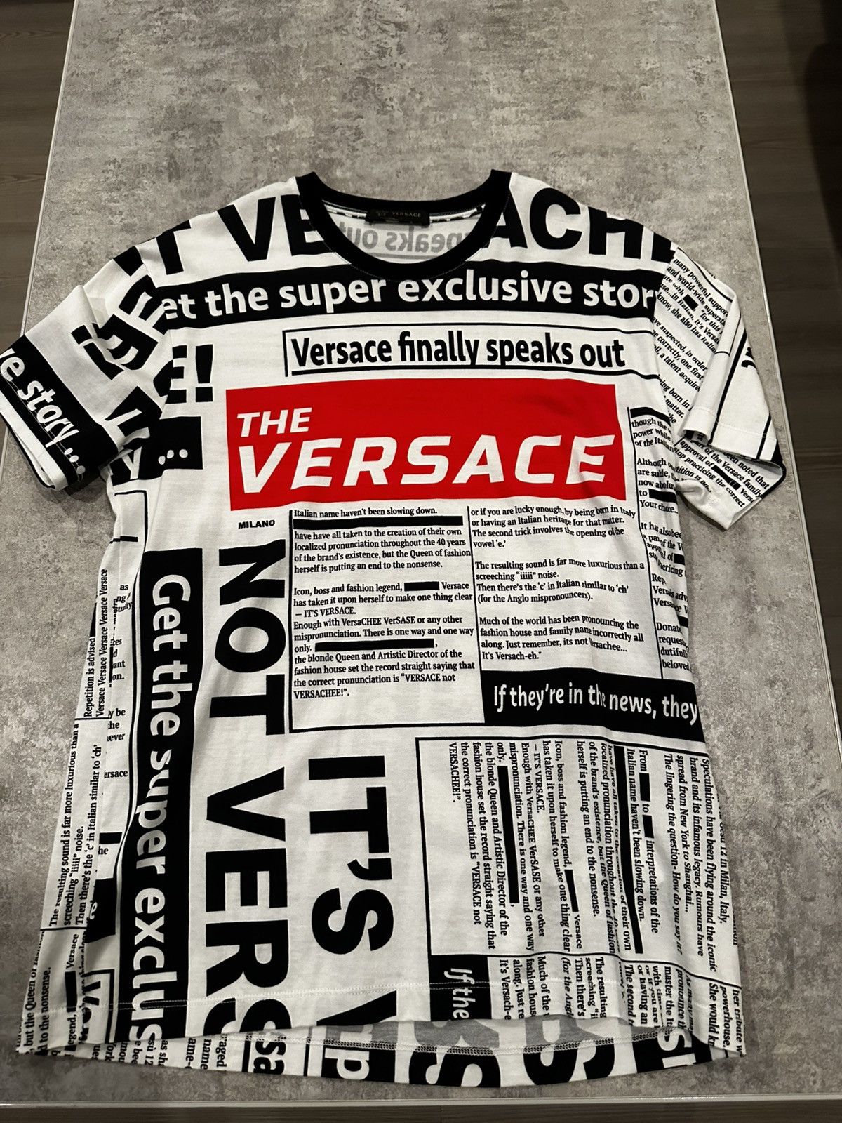 Versace Newspaper Print T-shirt