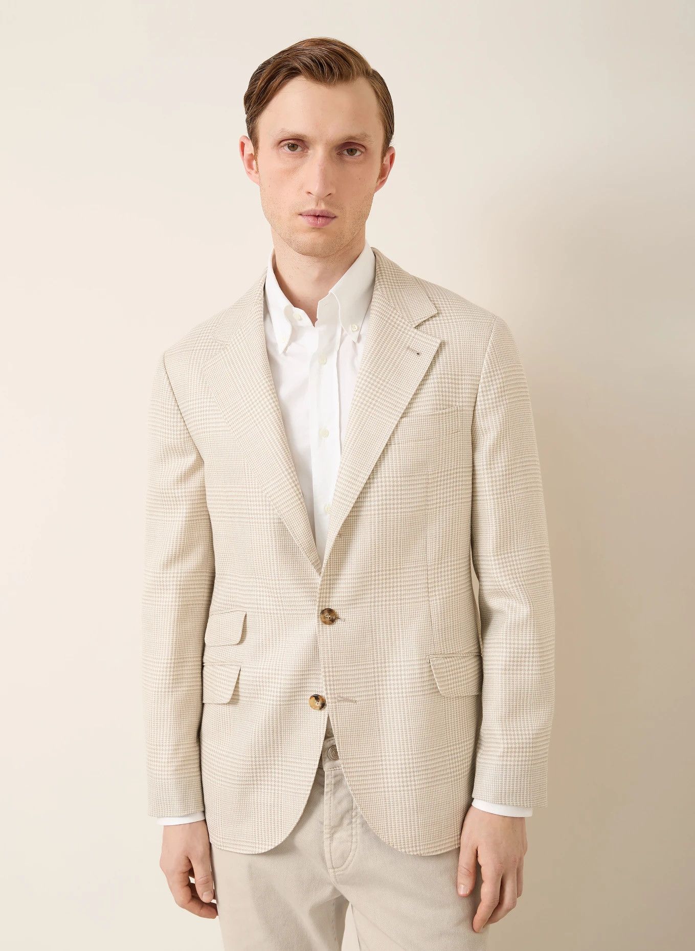 Brunello Cucinelli o1y0526 Single-breasted Blazer in Ivory Size US M / EU 48-50 / 2 - 4 Thumbnail