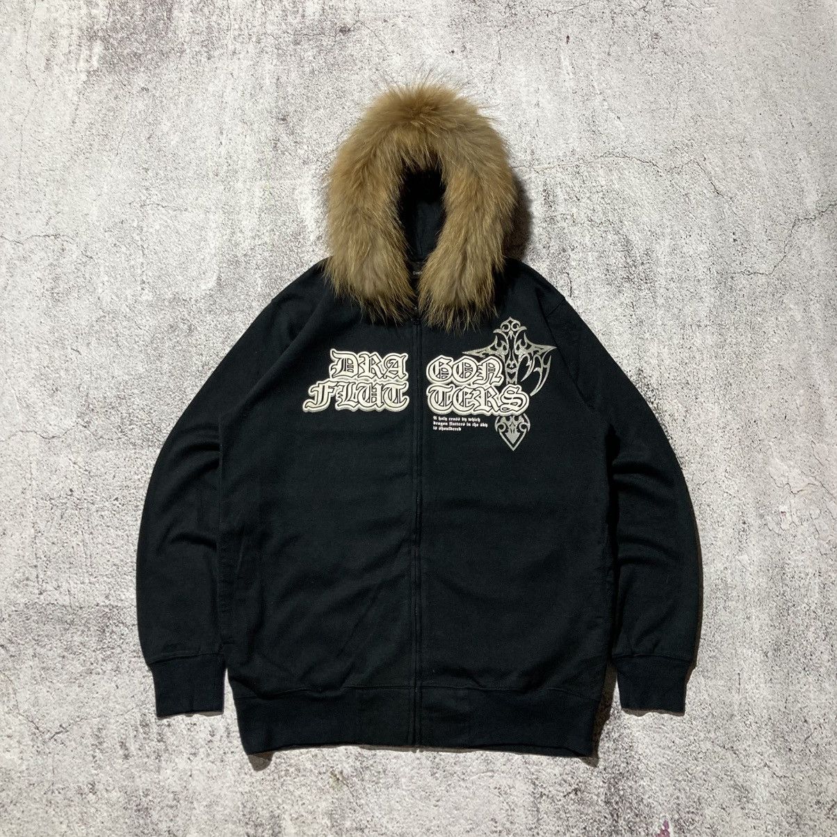 Japanese Brand 2000s Beaumere Dagger Poem Grunge Punk Style Fur Ziphoodie Size US L / EU 52-54 / 3 - 1 Thumbnail