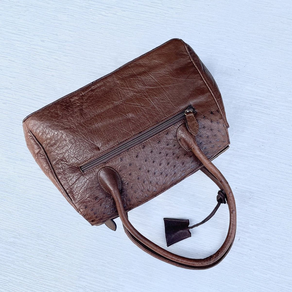 Leather Genuine Ostrich Leather Handbag Size ONE SIZE - 7 Thumbnail