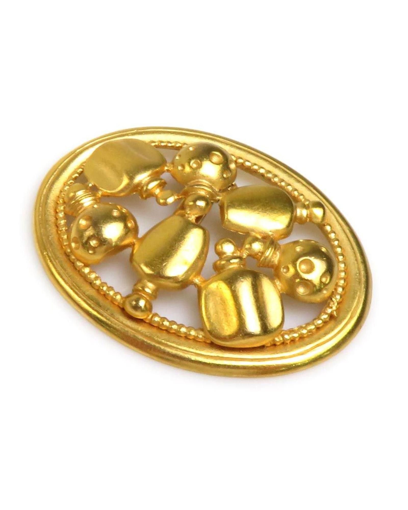 image of Shimmering Gold Metal Brooch By Dior, Women's