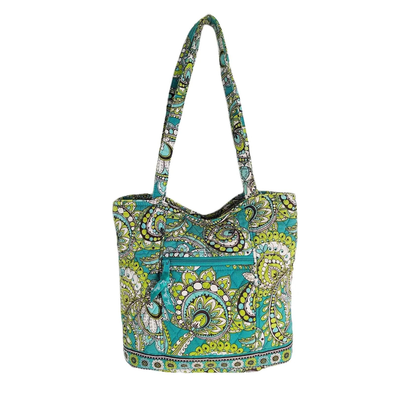 Vera Bradley Purse Shoulder Tote Bag In Peacock Blue Green, Women's