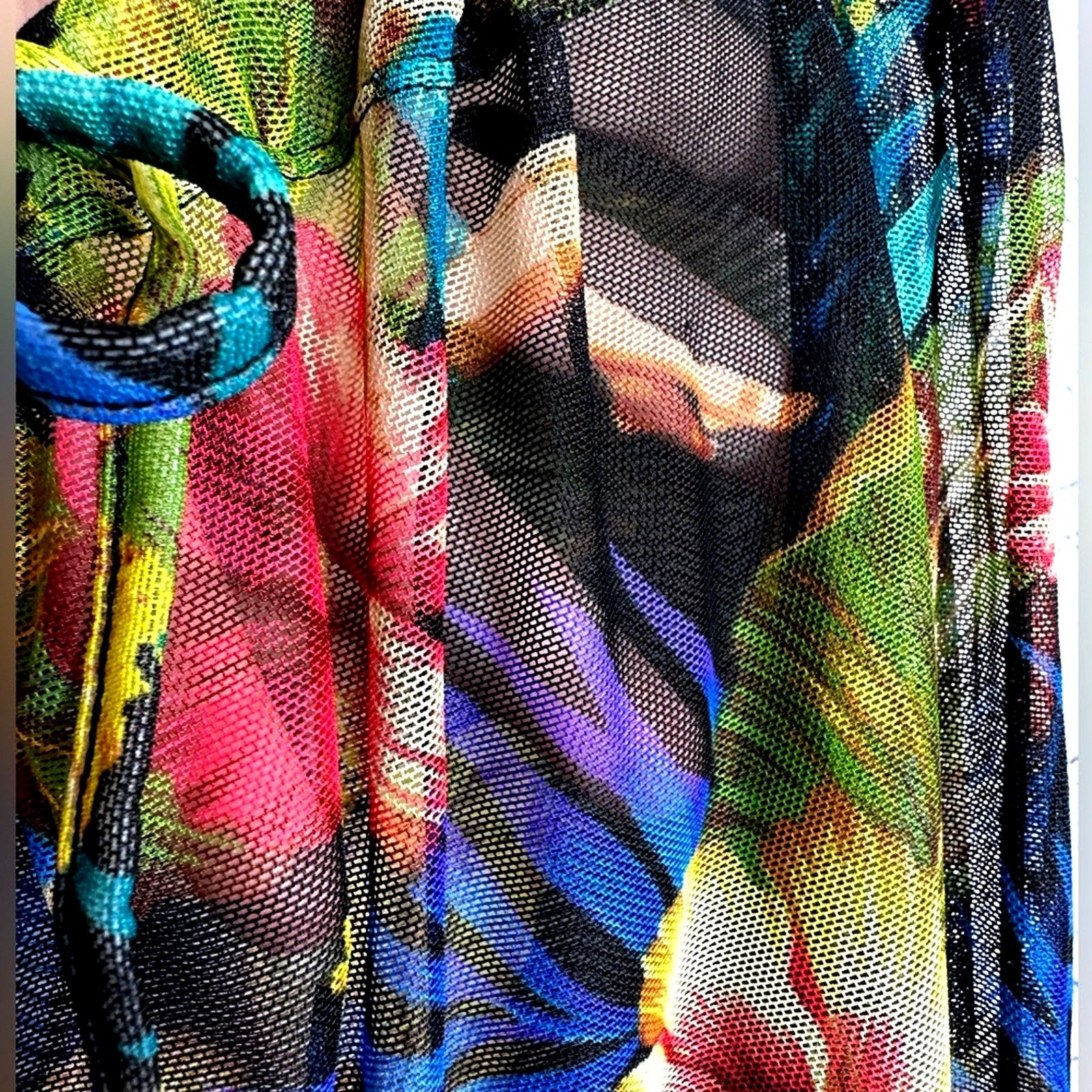 Other Kathy Ireland Sheer Drawstring Coverup Pants Pin Up Girl L Size 33" - 6 Thumbnail