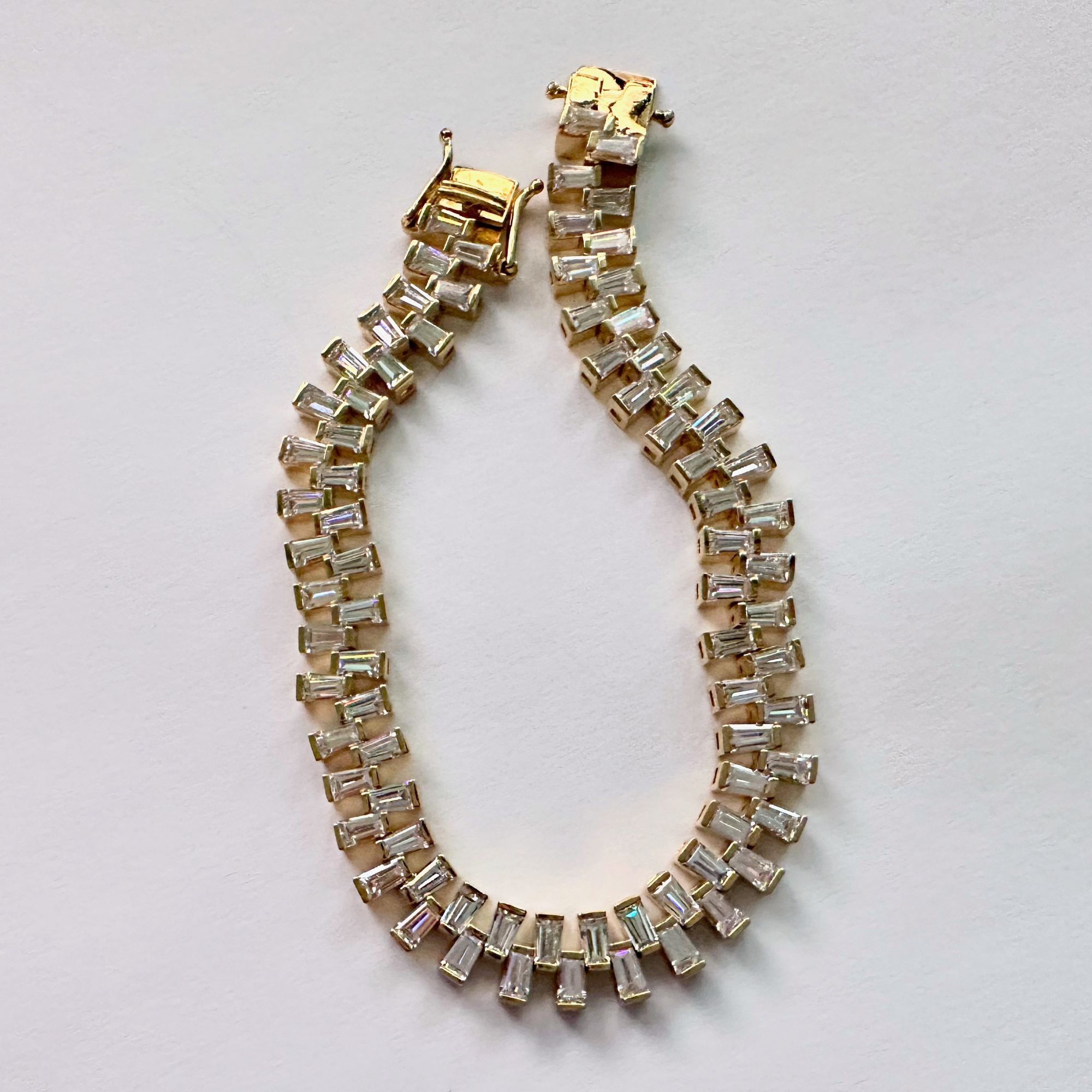 Other 10.00 Carat Lab Created White Topaz Baguette Bracelet in Ste Size ONE SIZE - 8 Thumbnail