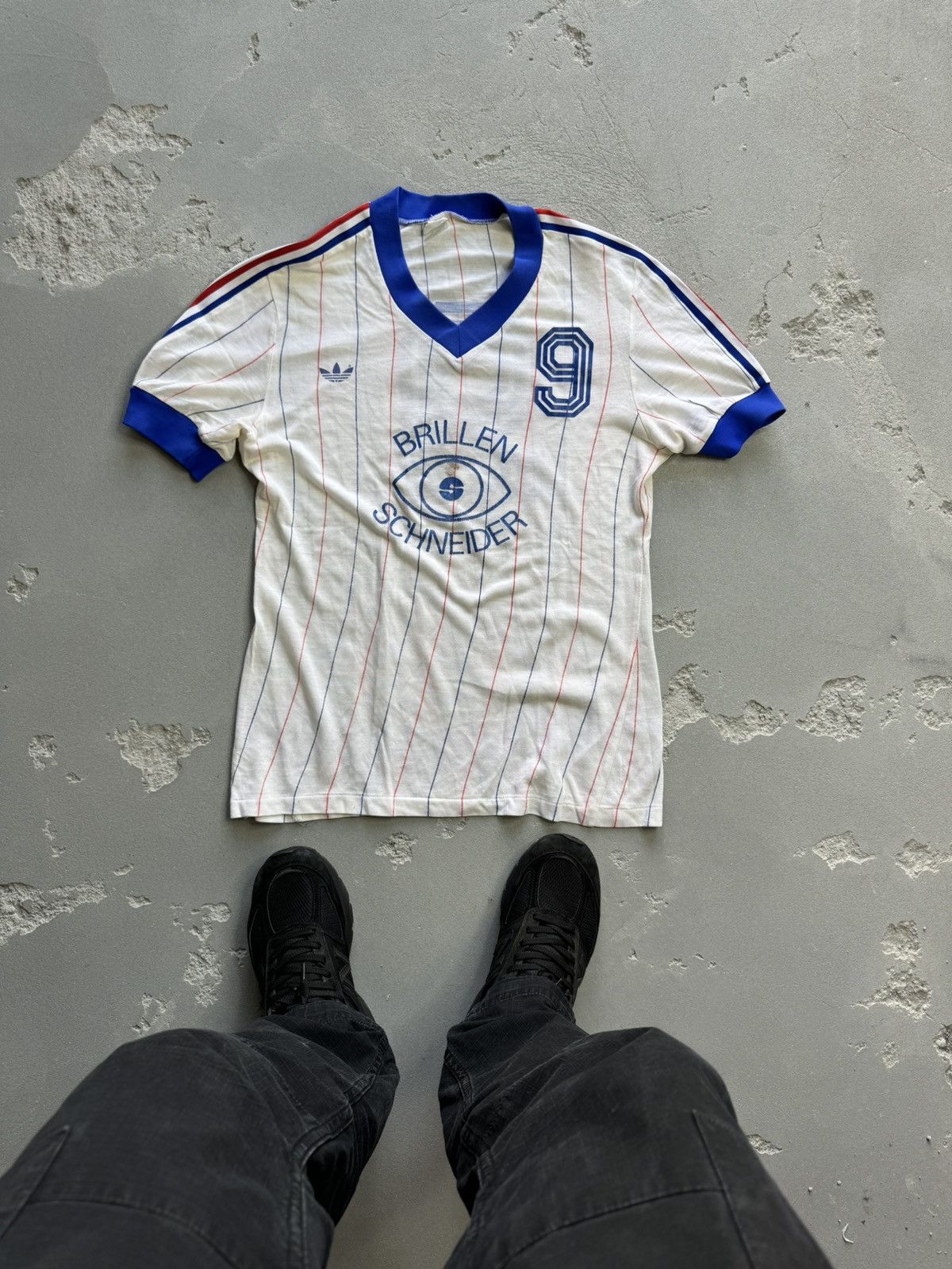 80s adidas west Germany football soccer jersey tee shirt