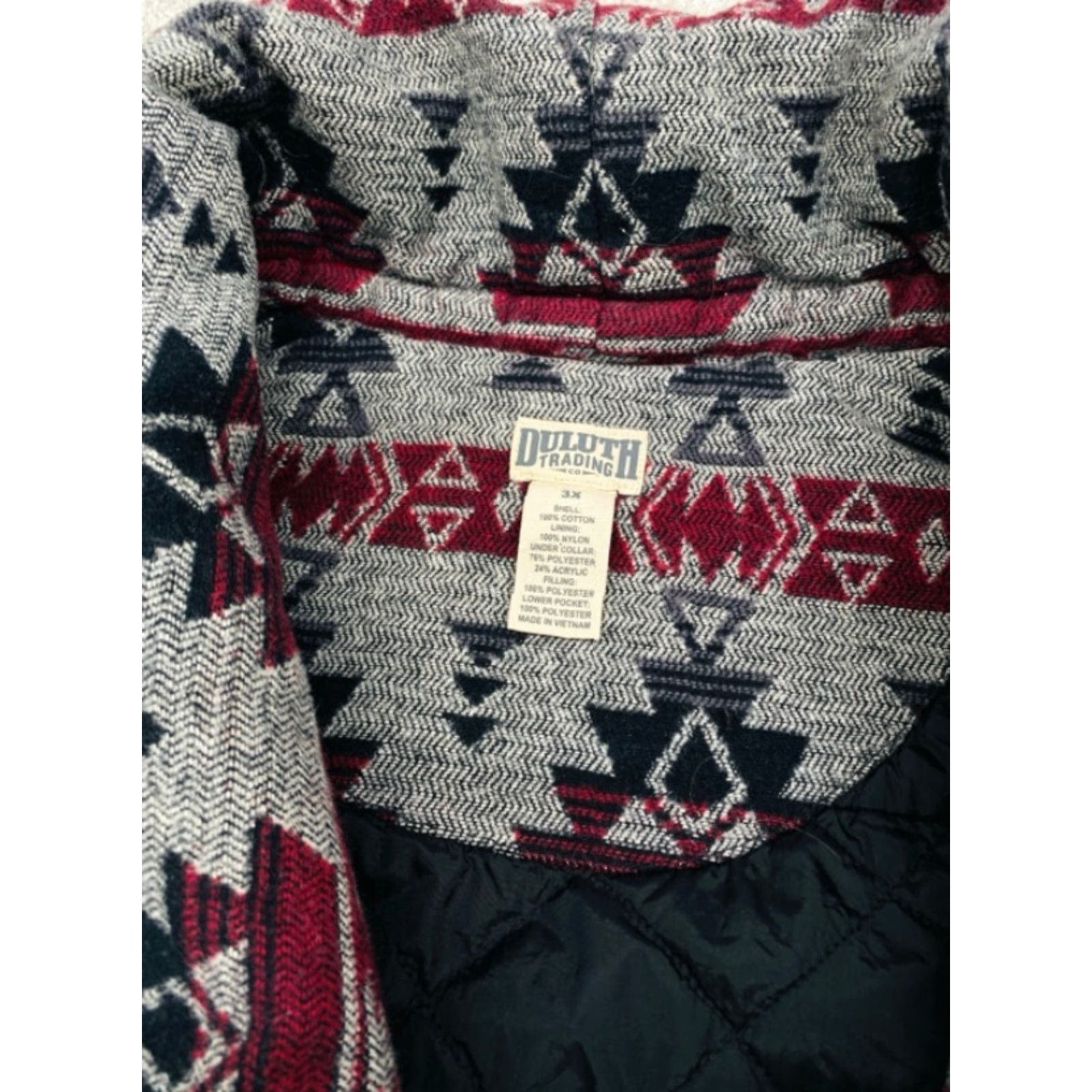 Vintage Duluth Trading Women's 3XL Sherpa Festivest Vest Southwest Fair Isle Red Gray Size XXL / US 16-18 / IT 52-54 - 5 Thumbnail