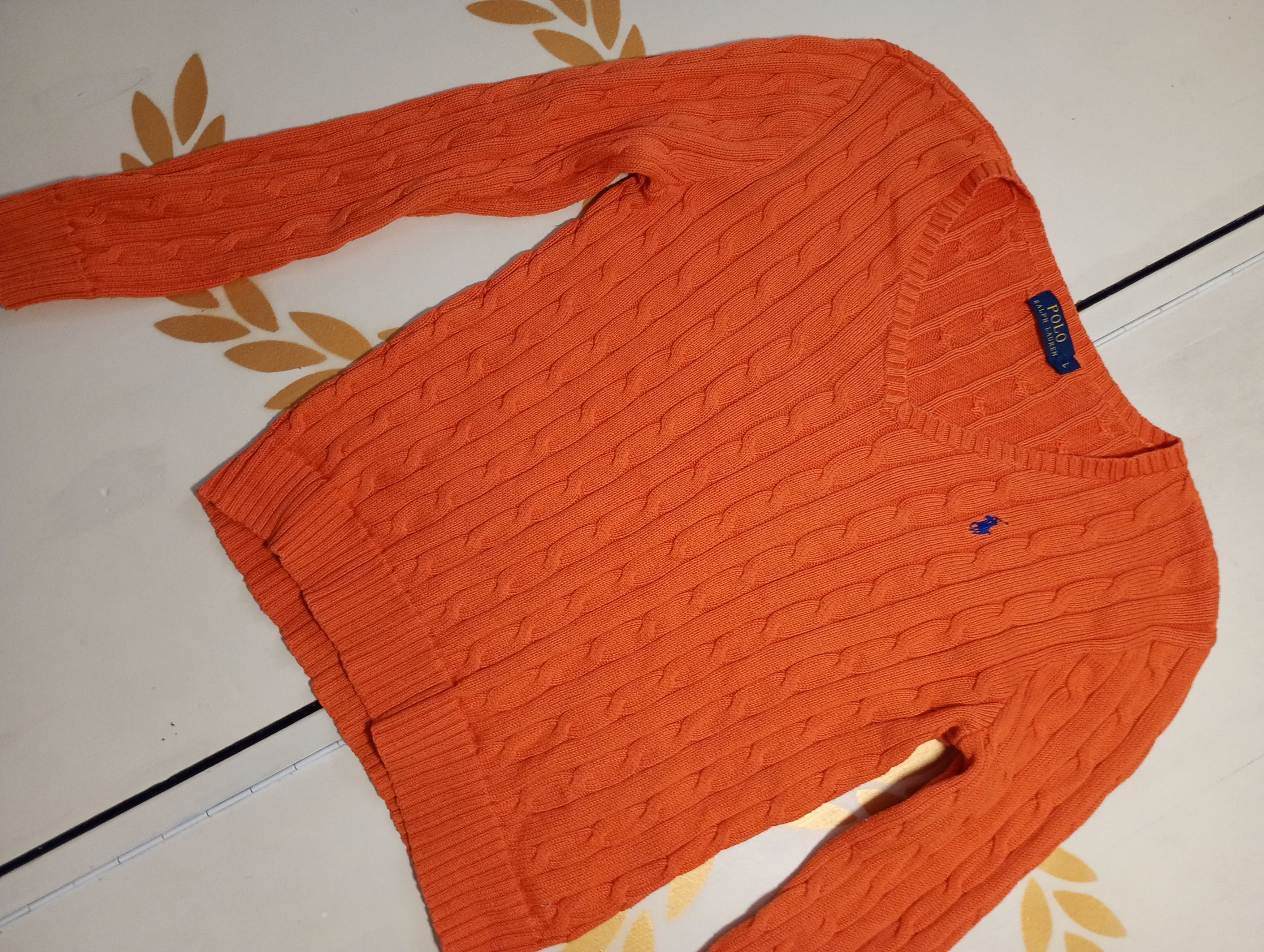 Polo Ralph Lauren Polo Ralph Lauren Women's V-Neck Cable Knit Jumper Size L / US 10 / IT 46 - 4 Thumbnail