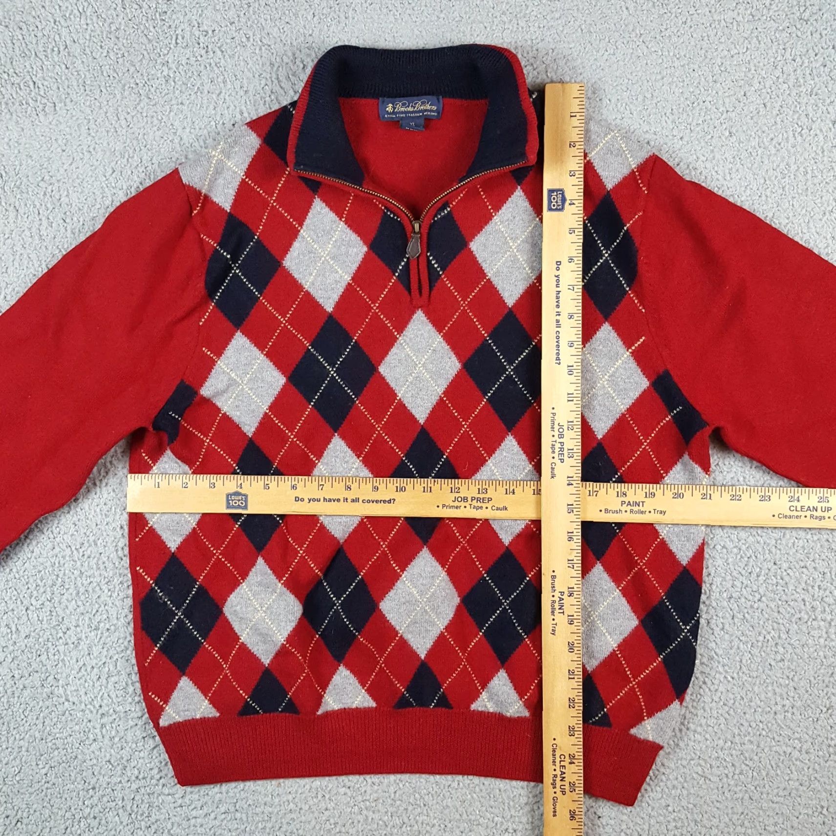 Brooks Brothers VINTAGE Brooks Brothers Italian Merino Wool Argyle 1/4 Zip Size XL Knit Pullover Sweater Mens Size US XL / EU 56 / 4 - 6 Thumbnail