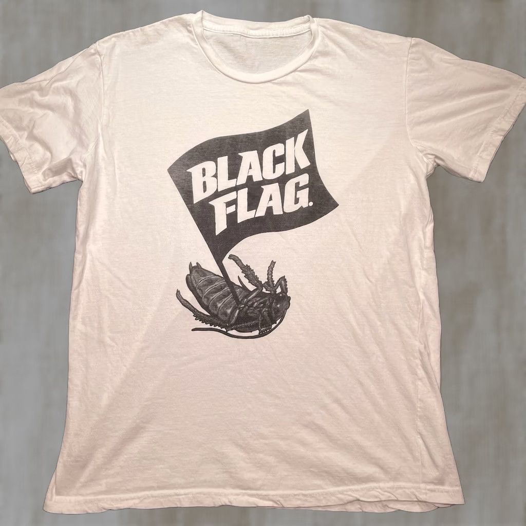 Vintage VINTAGE Black Flag Shirt Men’s L White Cockroach Insect Repellent Insecticide Insect Size US L / EU 52-54 / 3 - 1 Thumbnail