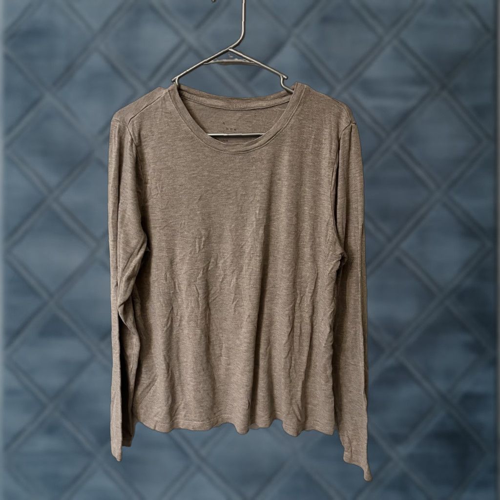 Vintage A New Day Womens T Shirt Gray Solid Long Sleeve Crew Neck Size L VenTS Size L / US 10 / IT 46 - 1 Thumbnail