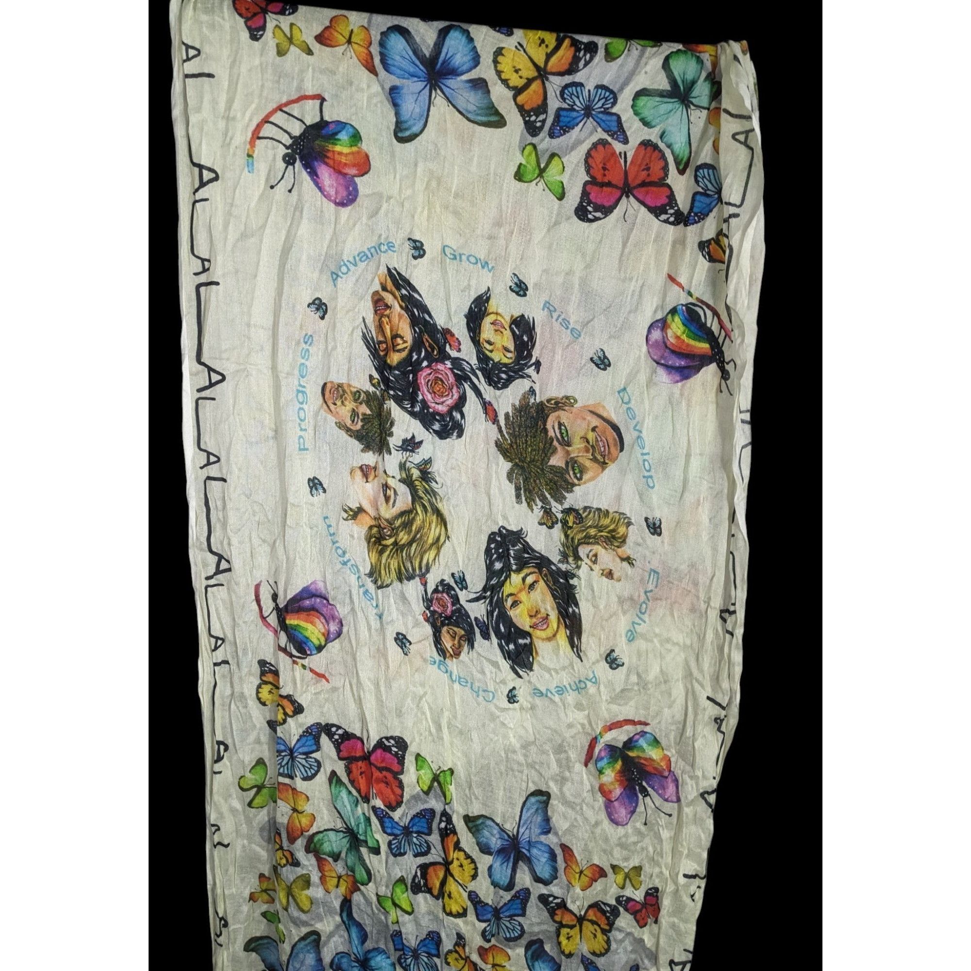 Other Maya Angelou-Inspired Butterfly Print Scarf 72x24 Inches Sil Size ONE SIZE - 5 Thumbnail