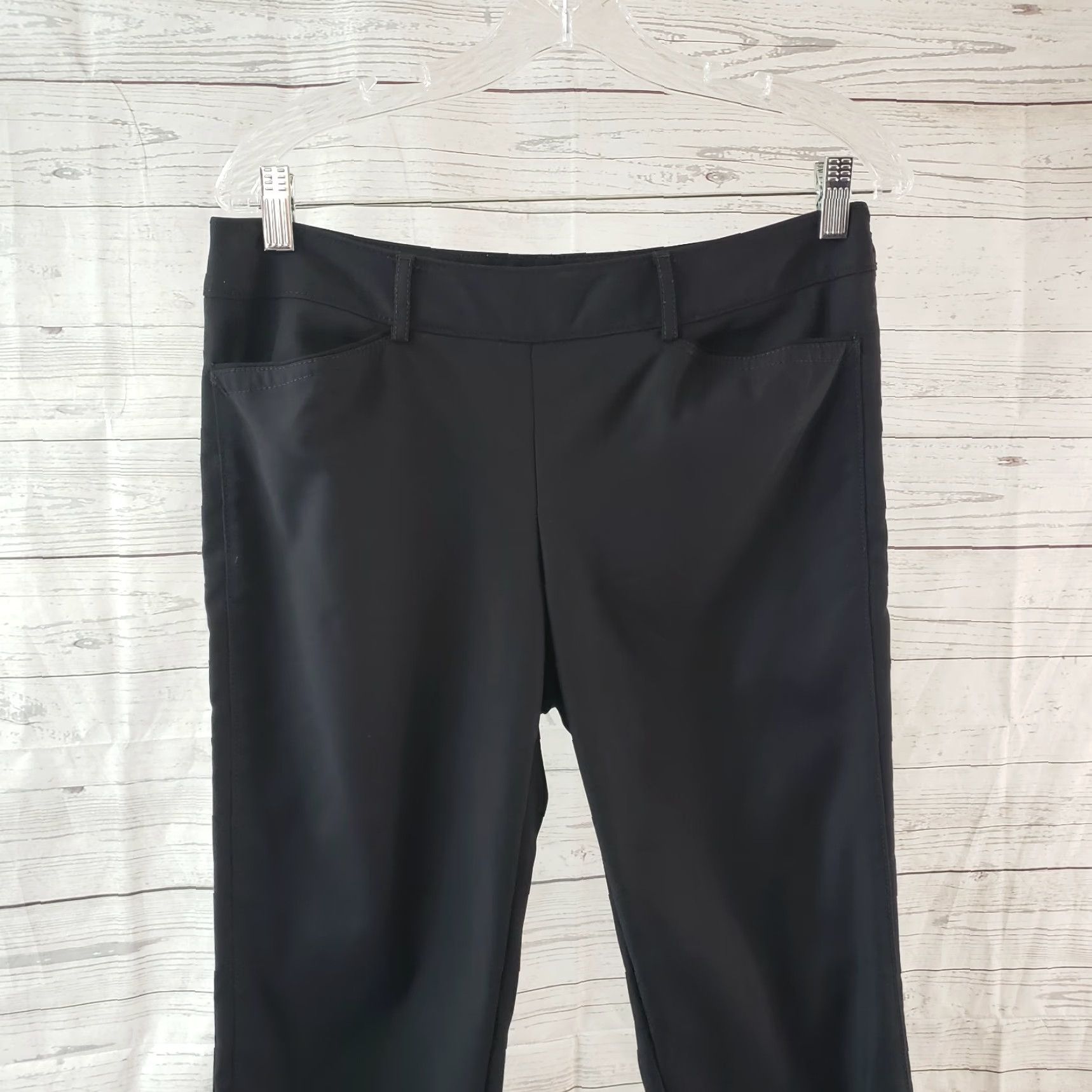 White House Black Market White House Black Market Womens Pants Sz 6 Mid Rise Slim Ankle Cotton Blend Black Size 28" / US 6 / IT 42 - 2 Thumbnail