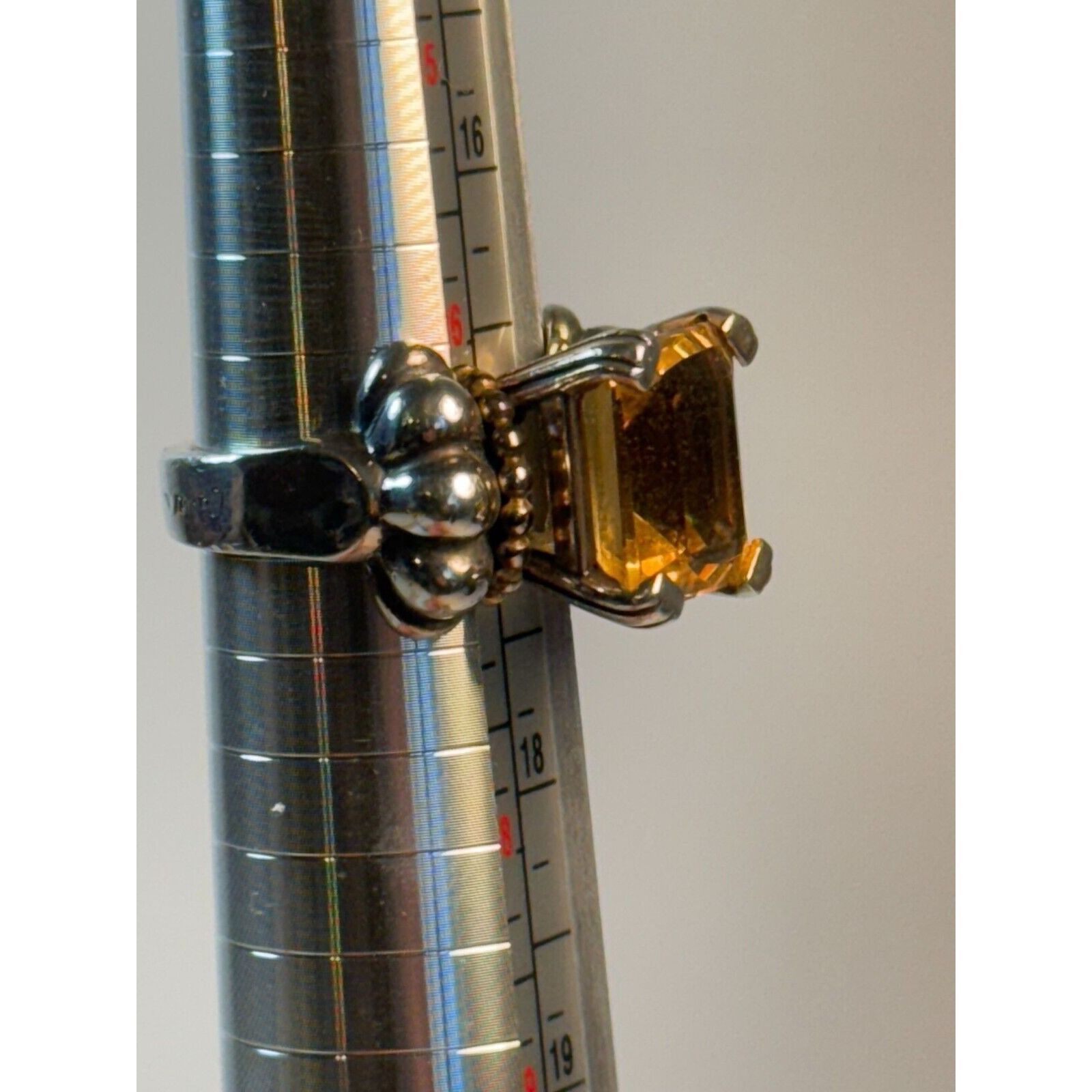 Other LAGOS CAVIAR Sterling Silver & 18K Gold Emerald Cut CITRINE Size ONE SIZE - 15 Thumbnail