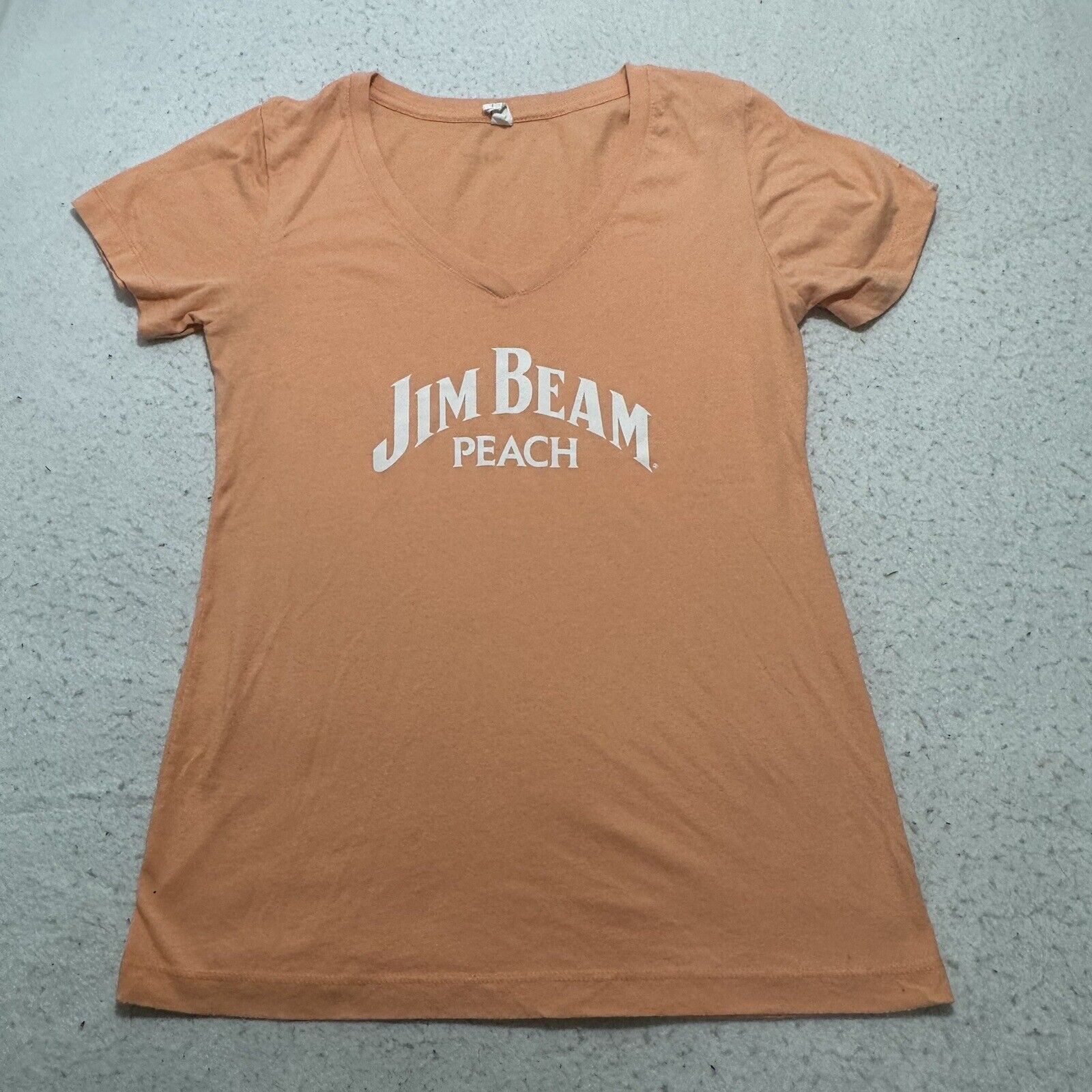Other Jim Beam Peach Bourbon Whiskey Medium V-Neck T Shirt Pink Size M / US 6-8 / IT 42-44 - 1 Thumbnail