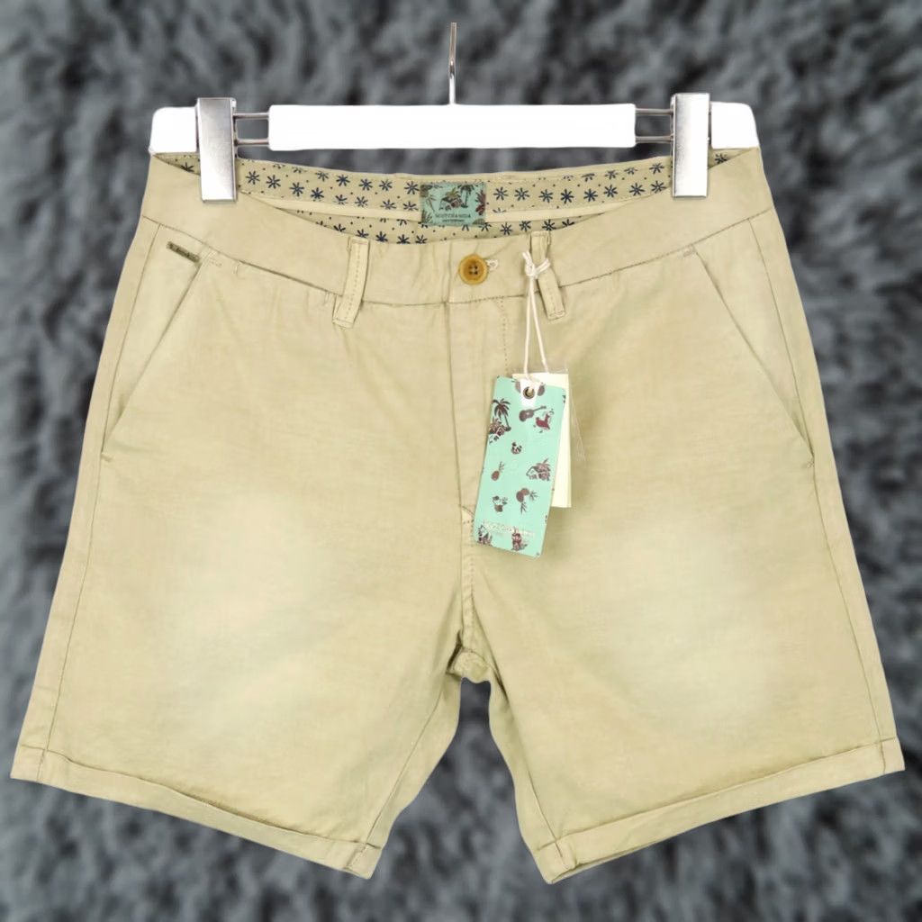 Scotch & Soda SCOTCH & SODA Shorts Men W29 Turn Up Faded Logo With Pockets Beige Cotton Regular Size US 29 - 1 Thumbnail