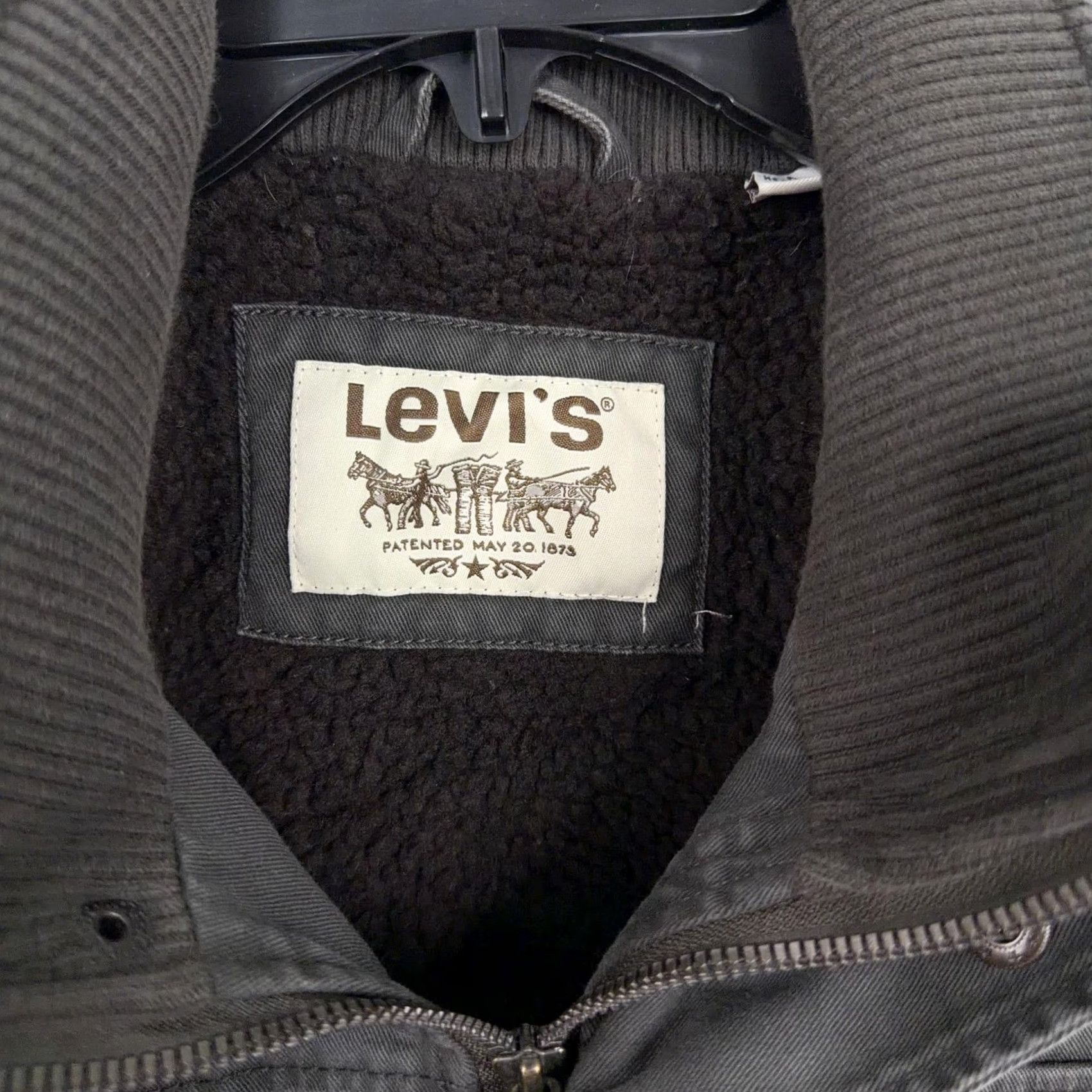 Levi's VINTAGE Levi's Jacket Mens Small Gray Sherpa Lined Zip Military Field Barn Chore Coat Size US S / EU 44-46 / 1 - 4 Thumbnail