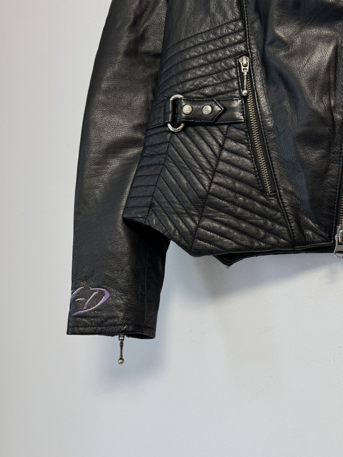 Harley Davidson Harley Davidson Vintage 90’S Leather Jacket Women’s Moto Size S / US 4 / IT 40 - 6 Thumbnail
