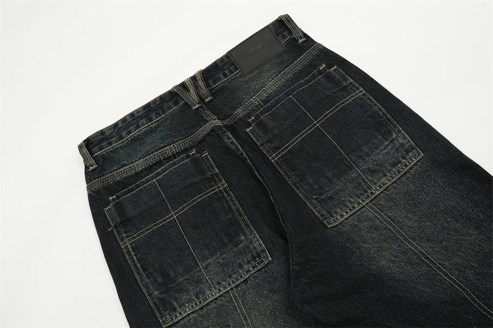 Vintage American retro washed loose casual men's straight leg jeans Size US 32 / EU 48 - 5 Thumbnail