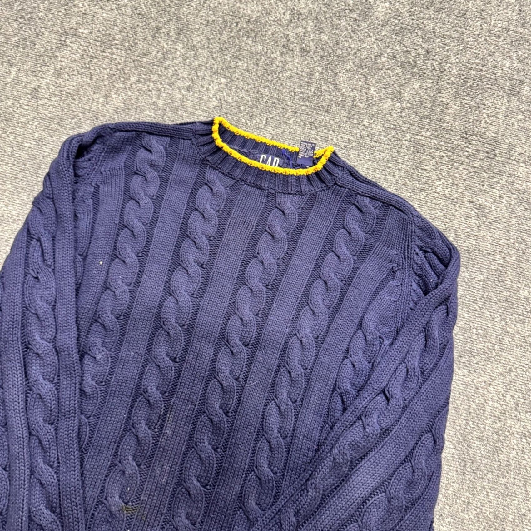 Gap VINTAGE GAP Sweater Pullover Men's L Blue 90s Cable Knitted Cotton Casual Knitted Pullover Mens Blue Size US L / EU 52-54 / 3 - 2 Thumbnail