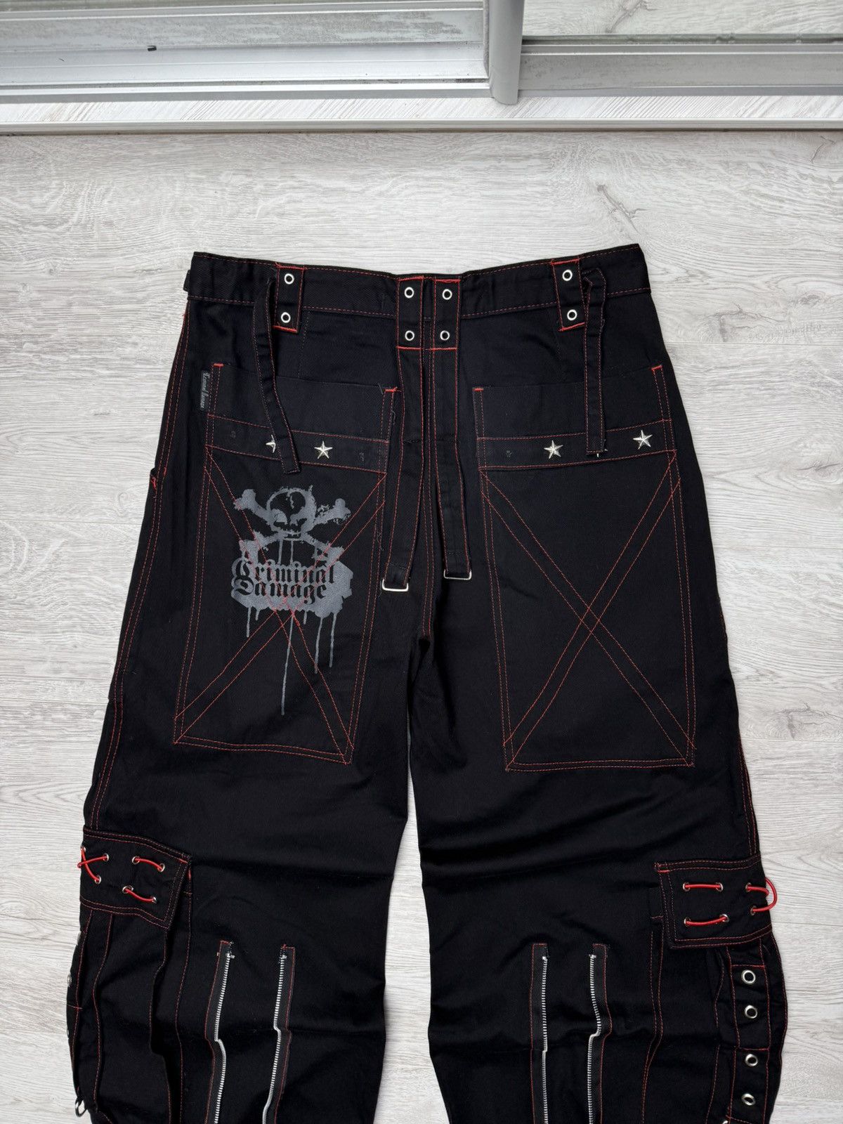 Tripp NYC Criminal Damage Bondage Pant D-Ring Straps Gothic Cyber Rave Size US 34 / EU 50 - 10 Thumbnail