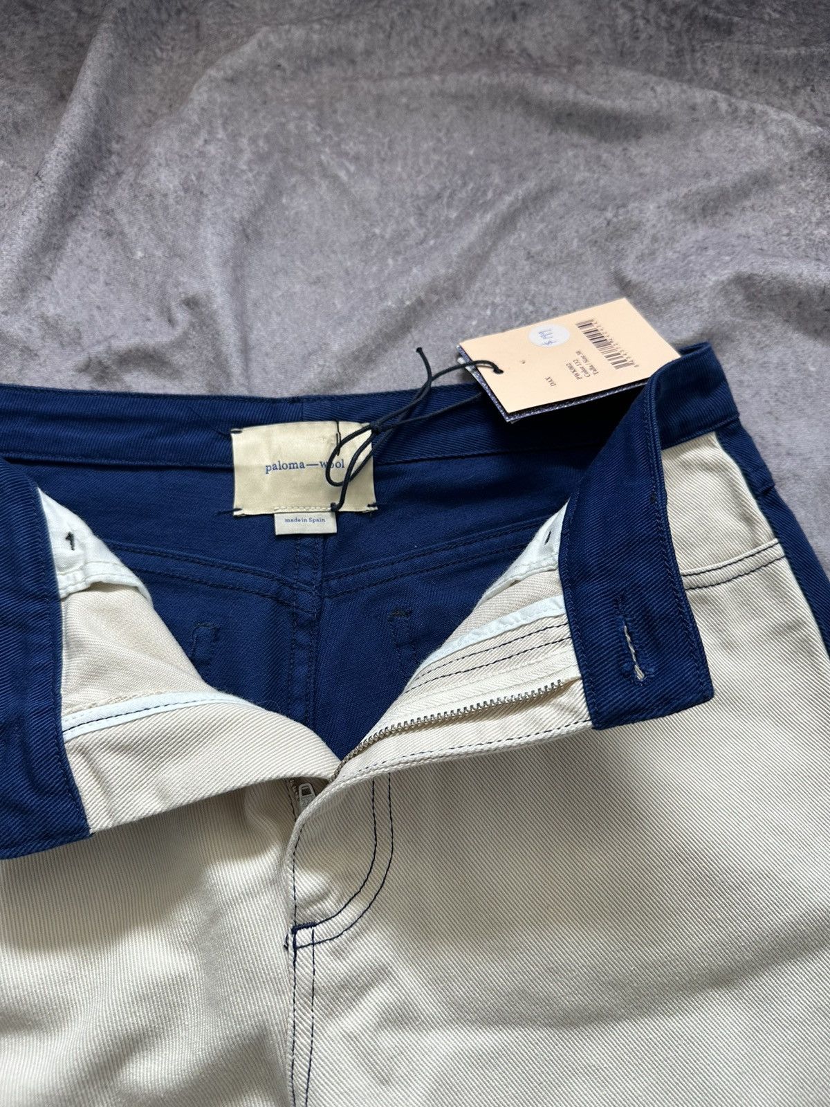 Paloma Wool Paloma Wool Dax Pant EU38 Cream Blue Straight High Waist Size 26" / US 2 / IT 38 - 10 Thumbnail