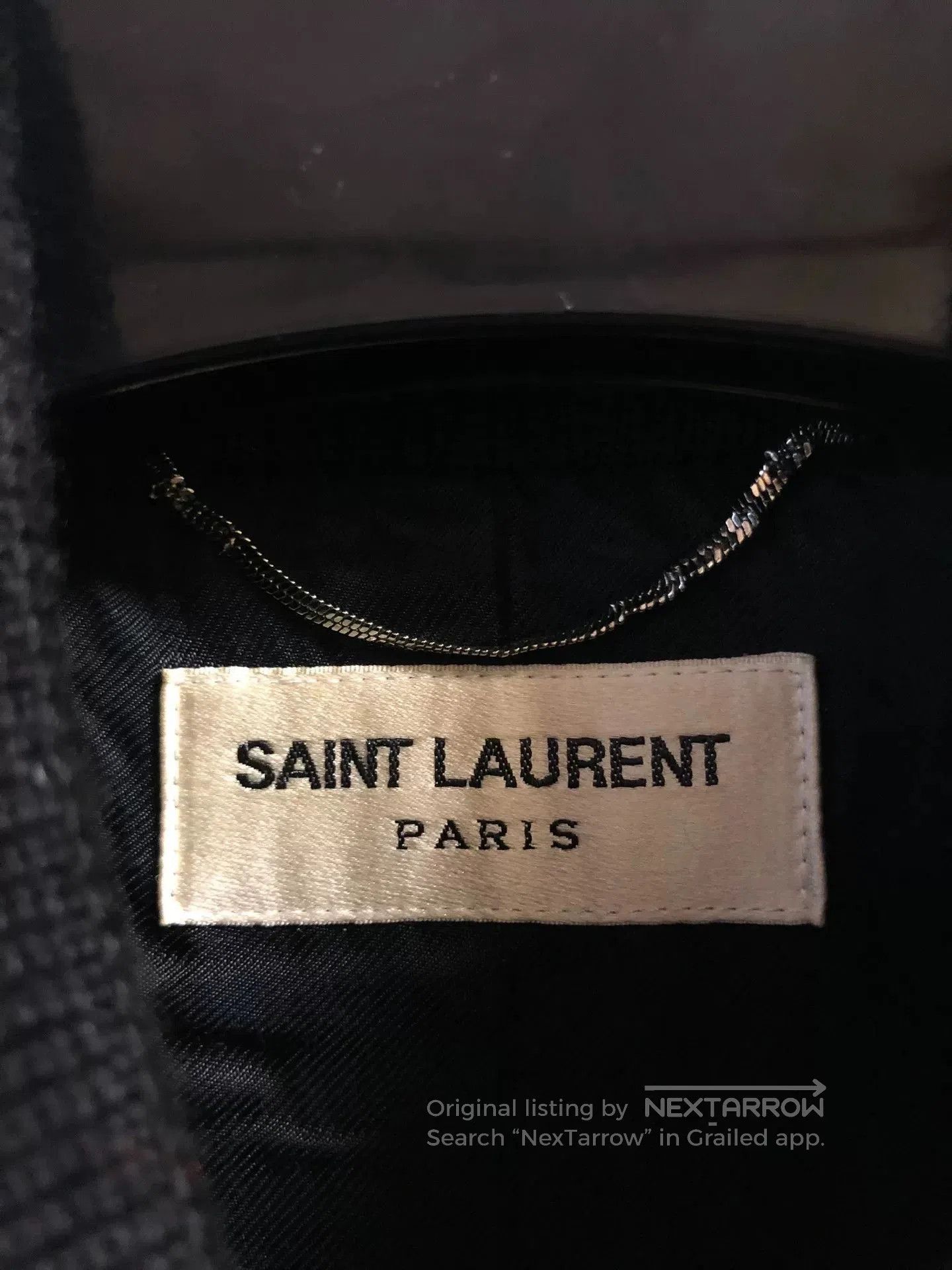 Hedi Slimane black and white baseball jacket by Saint Laurent. Size US XXL / EU 58 / 5 - 8 Thumbnail