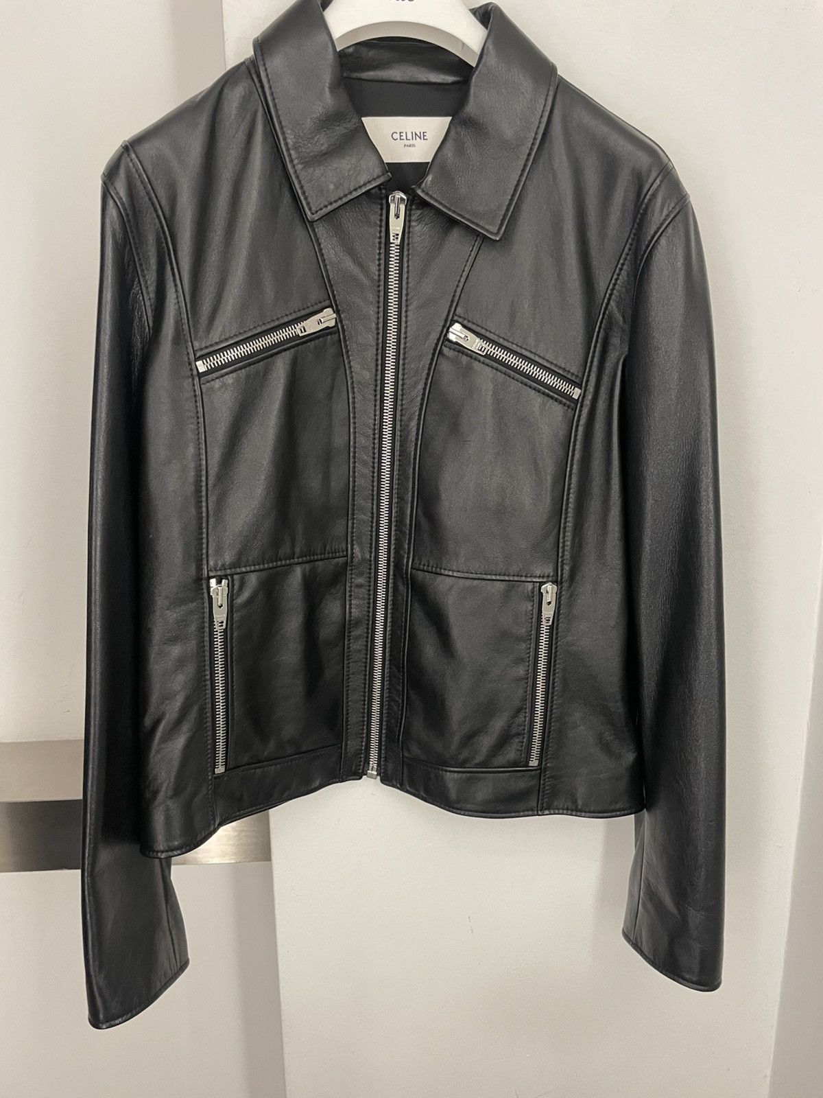 Celine straight blouson jacket in soft lambskin Size US L / EU 52-54 / 3 - 1 Thumbnail