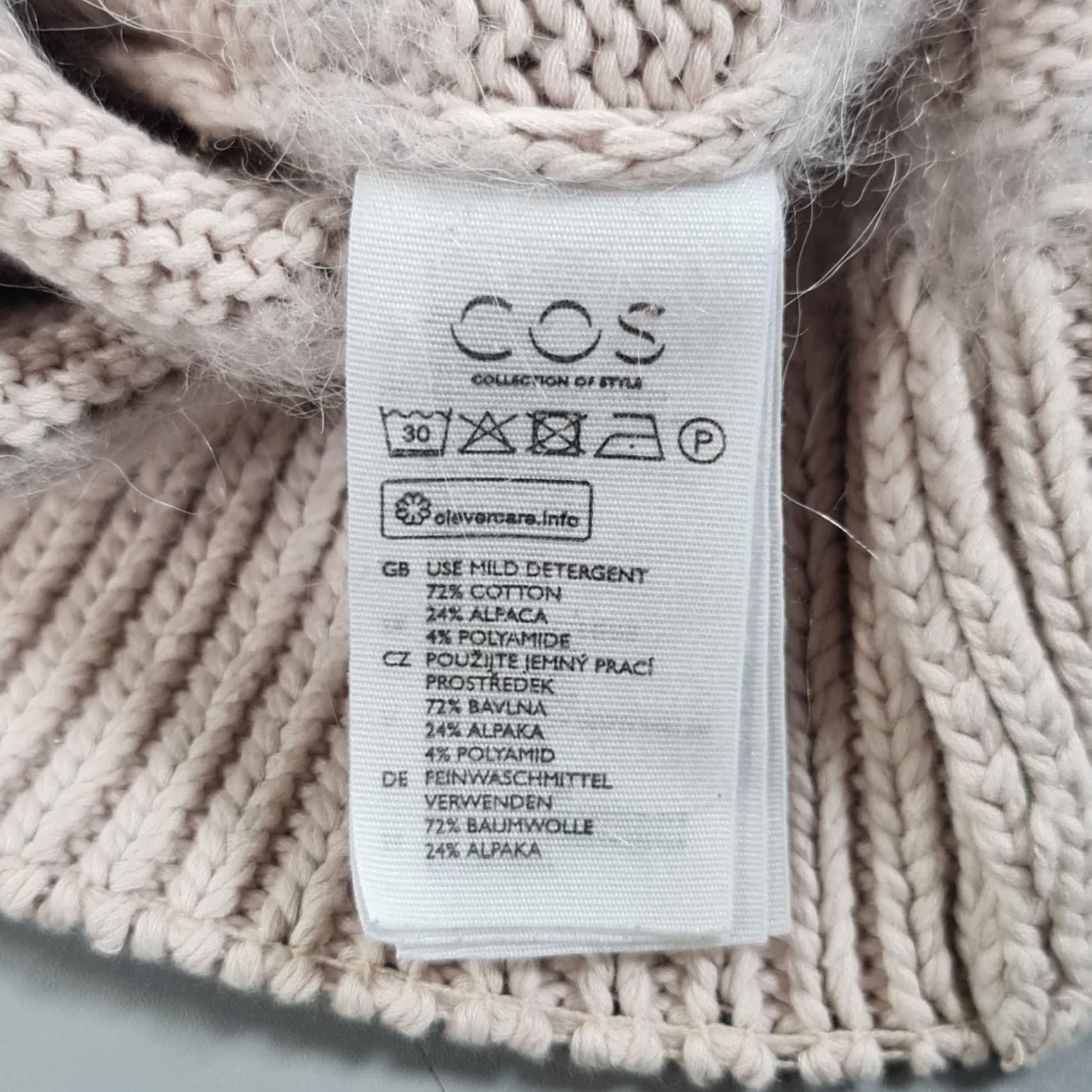 Cos COS Jumper Striped Pullover Knit Crew Neck 3/4 Sleeve Small Wool Alpaca Light Pink Blue Womens Size S / US 4 / IT 40 - 6 Thumbnail
