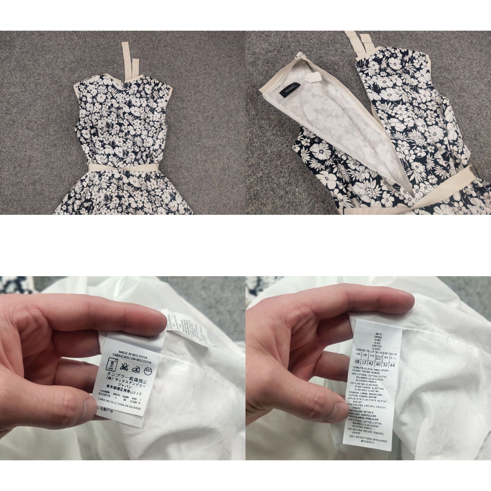 Max Mara MAX&CO by Max Mara floral print midi calf length A-Line Dress Sleeveless Size M / US 6-8 / IT 42-44 - 8 Thumbnail