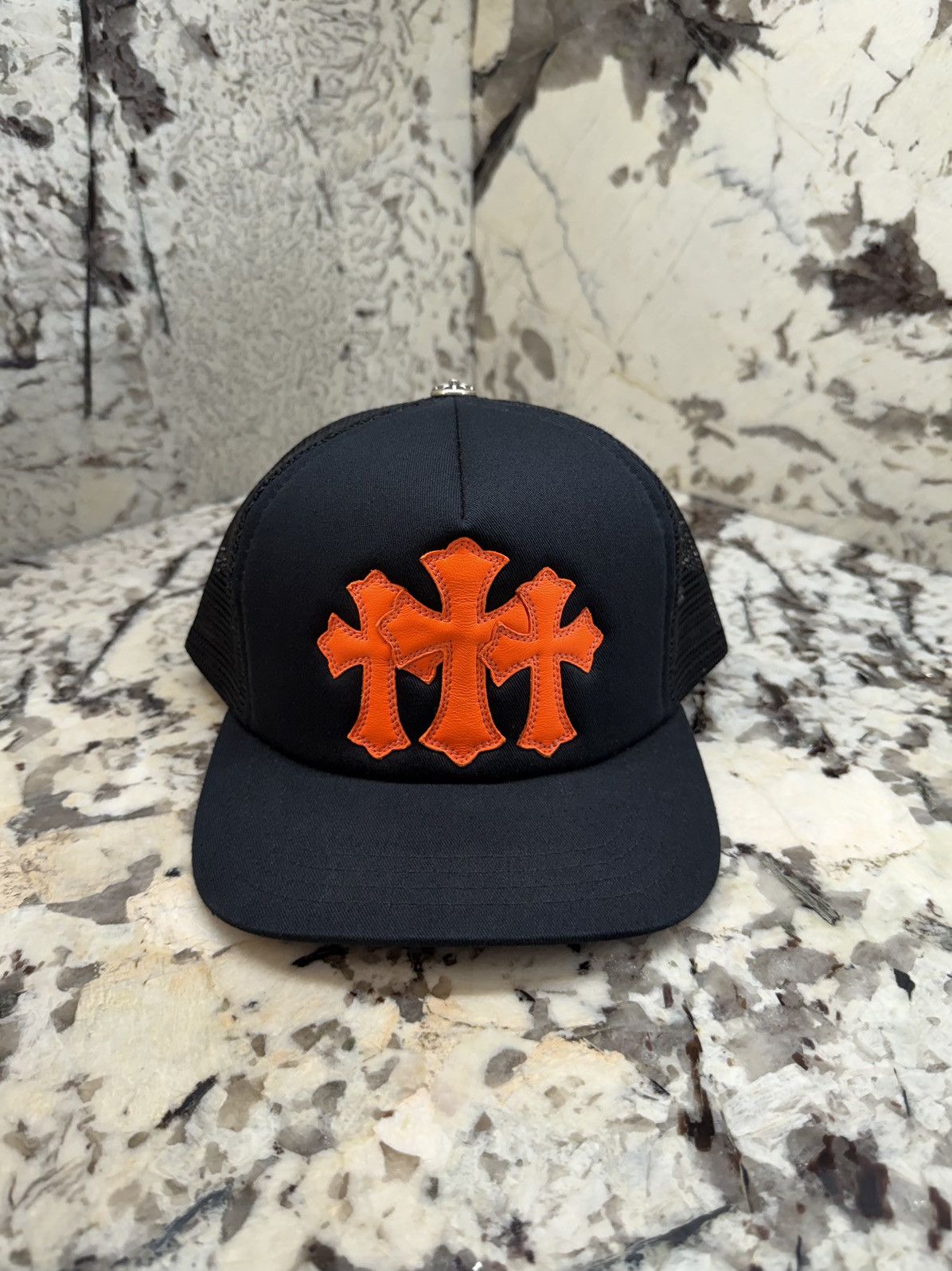 Chrome Hearts Chrome Hearts St Barths Orange Cemetery Cross Patch Trucker Size ONE SIZE - 1 Thumbnail
