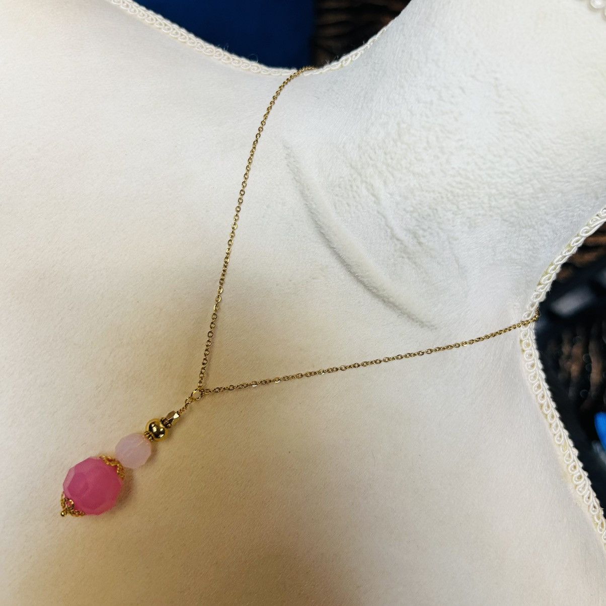 Handmade Handcrafted vintage bead drop pendant on chain necklace Size ONE SIZE - 2 Thumbnail