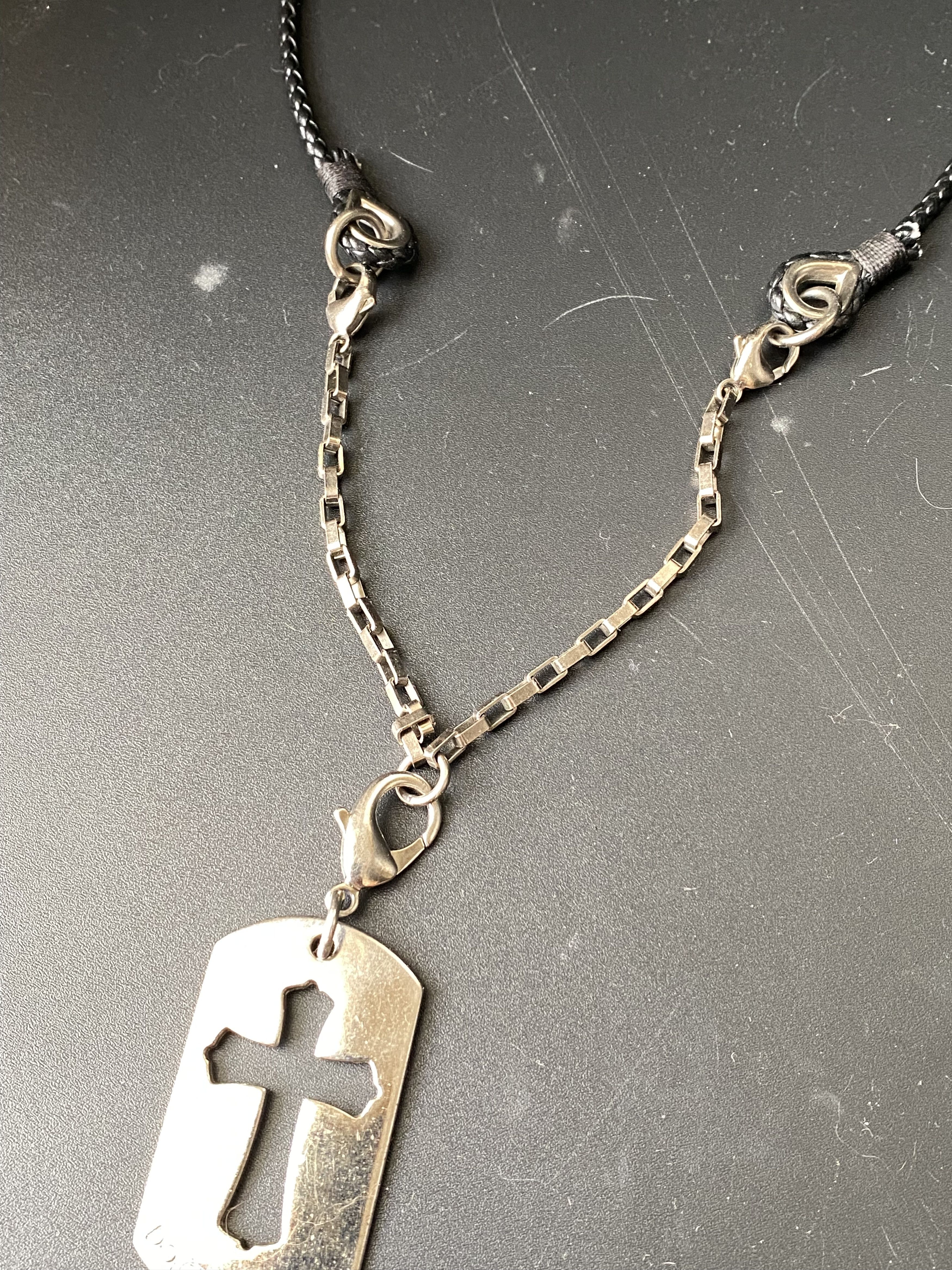 2000s Dolce & Gabbana Cross Dog Tag Necklace, view 3