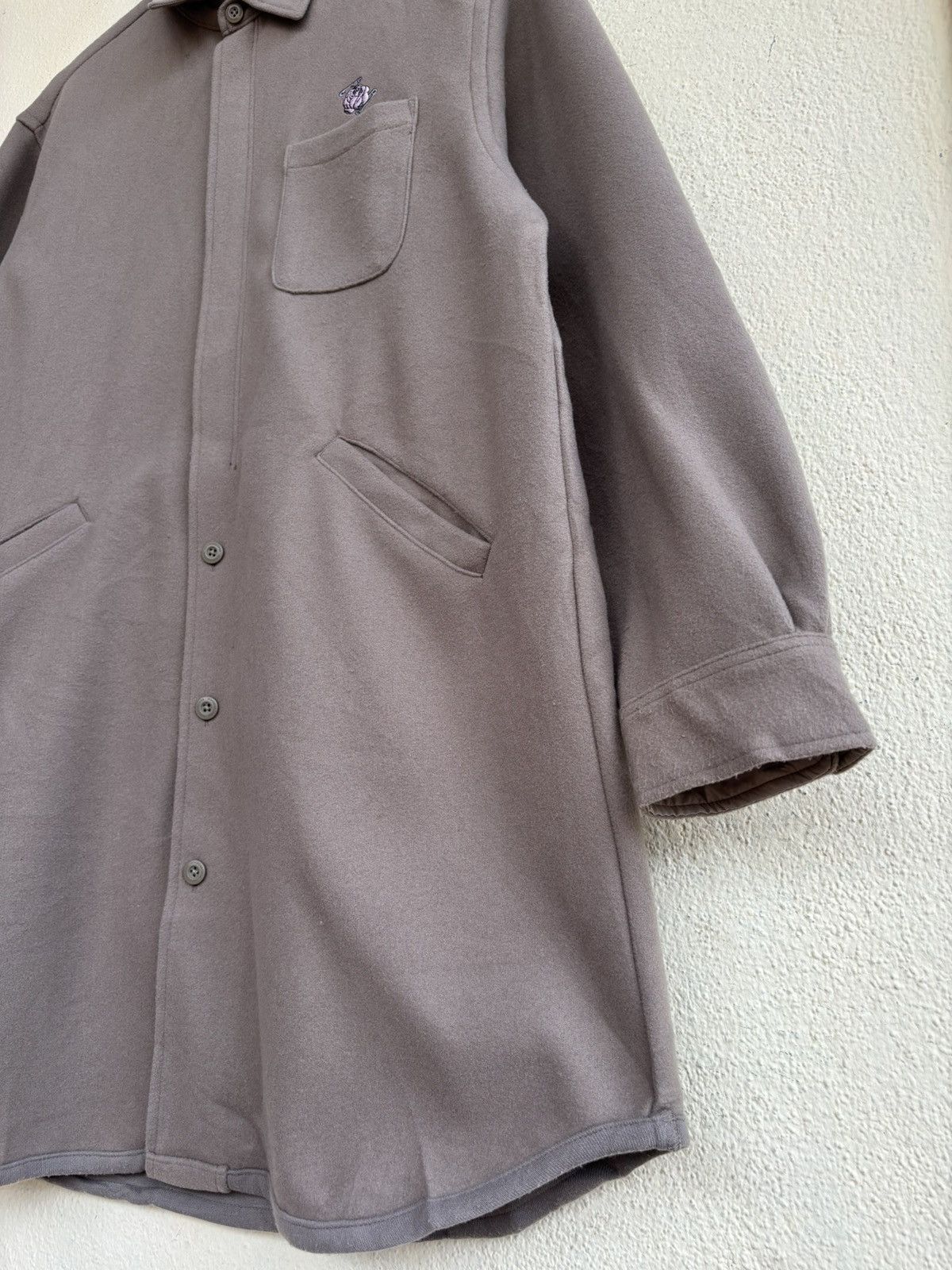 GU × Undercover Undercover Knit Melton Long Shirt Beige Long Sleeve Shirt Size M / US 6-8 / IT 42-44 - 6 Thumbnail