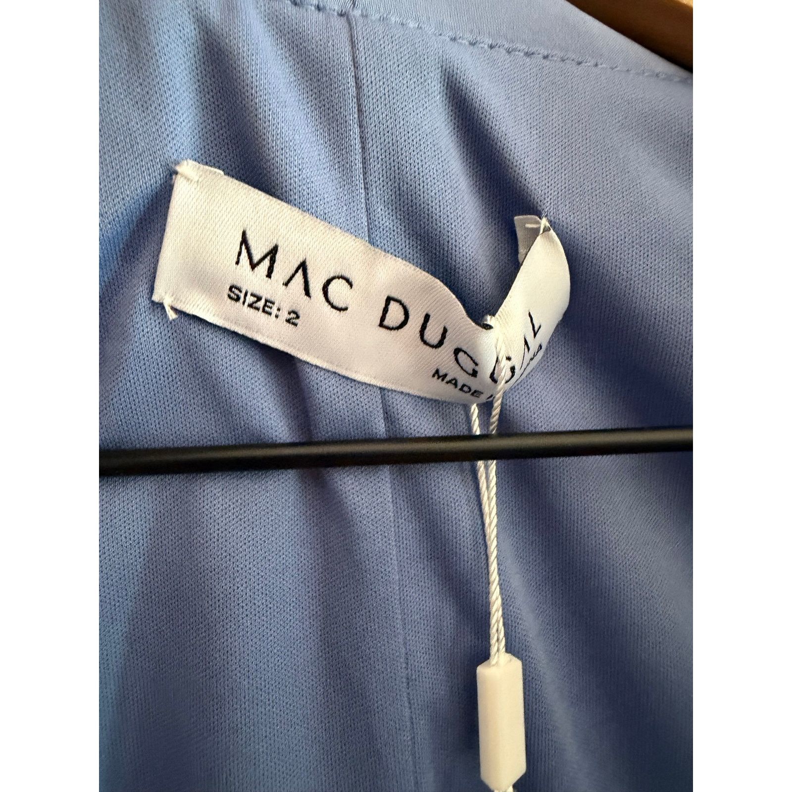 Mac Duggal MAC DUGGAL 12506 cocktail wrap periwinkle blue dress Size XS / US 0-2 / IT 36-38 - 5 Thumbnail