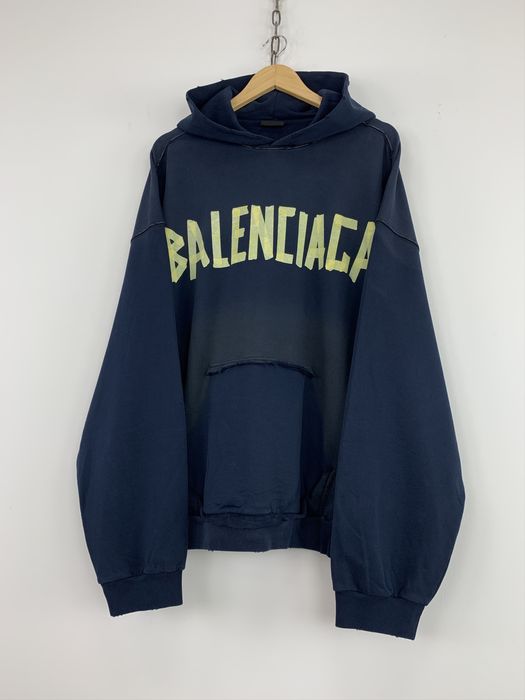 Balenciaga Balenciaga Tape Type Print Ripped Pocket Distressed