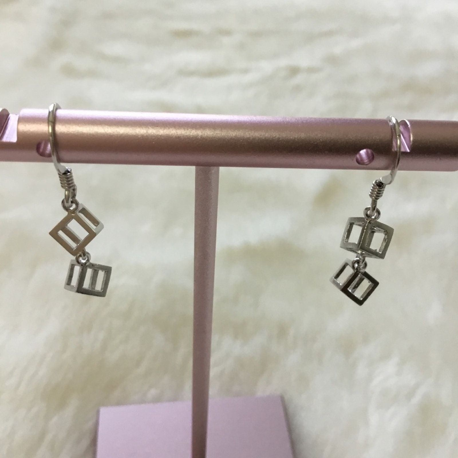 Other Silver Classic Mini Cube Drop Earrings Size ONE SIZE - 1 Thumbnail