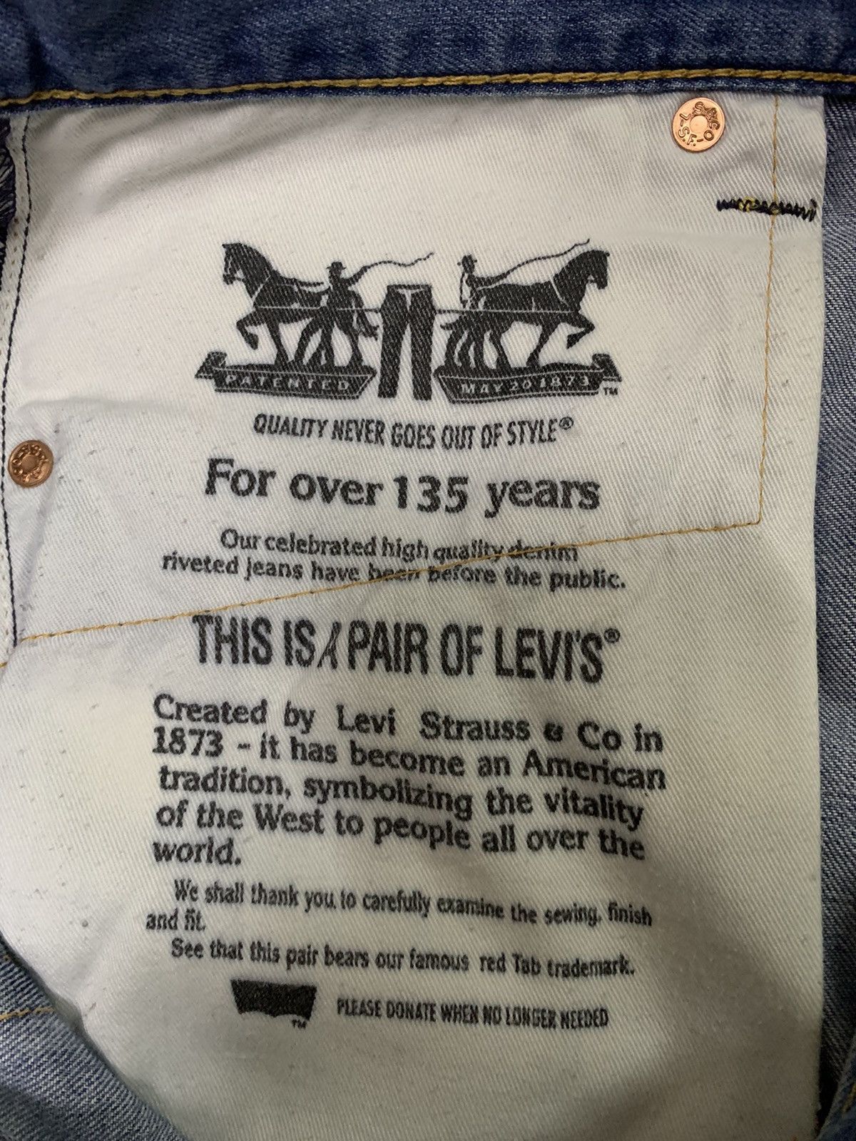 Levi's Vintage Clothing Vintage Levis 502 Blue Wash Distressed Denim Jorts Size US 31 - 19 Thumbnail