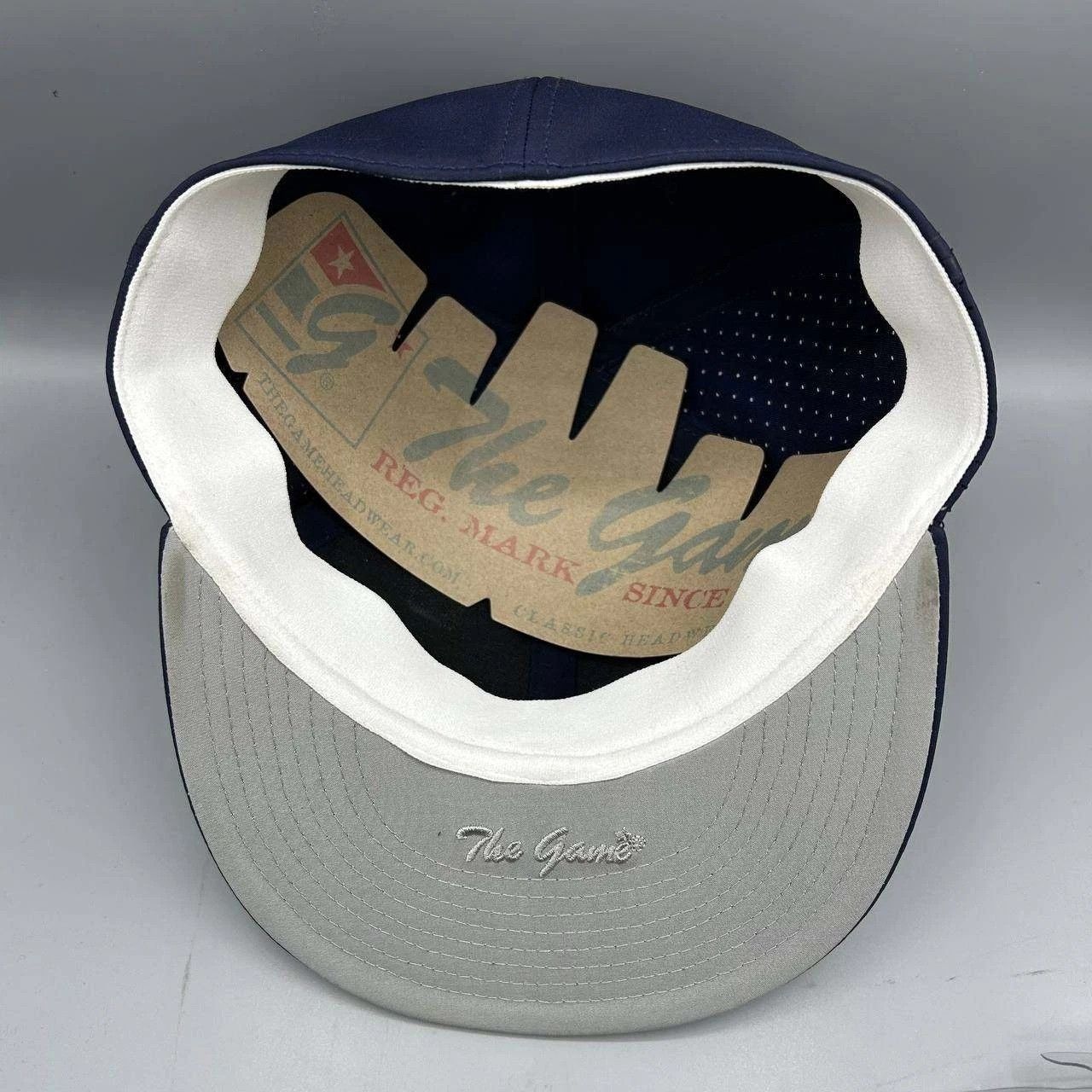 The Game The Game Hat Men Small Navy Blue Blank Plain Fitted Cap Size ONE SIZE - 2 Thumbnail