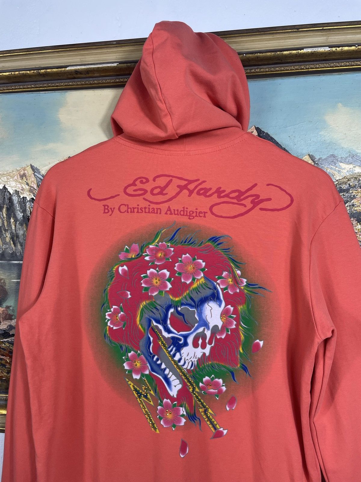 Christian Audigier × Ed Hardy × Vintage Ed Hardy Retro 00s Hoodie With Crystals Affliction Grunge Size S / US 4 / IT 40 - 10 Thumbnail