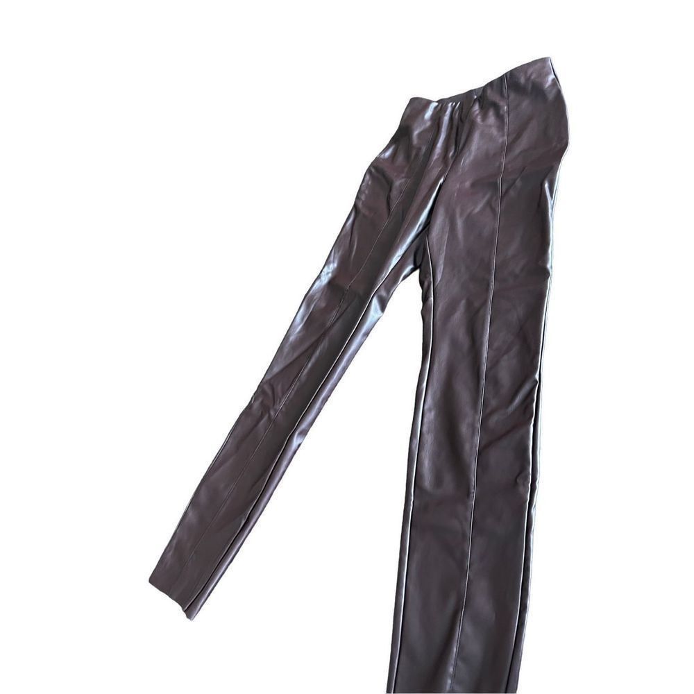 H&M H&M brown faux leather high rise Leggings pants size S Size 26" / US 2 / IT 38 - 5 Thumbnail